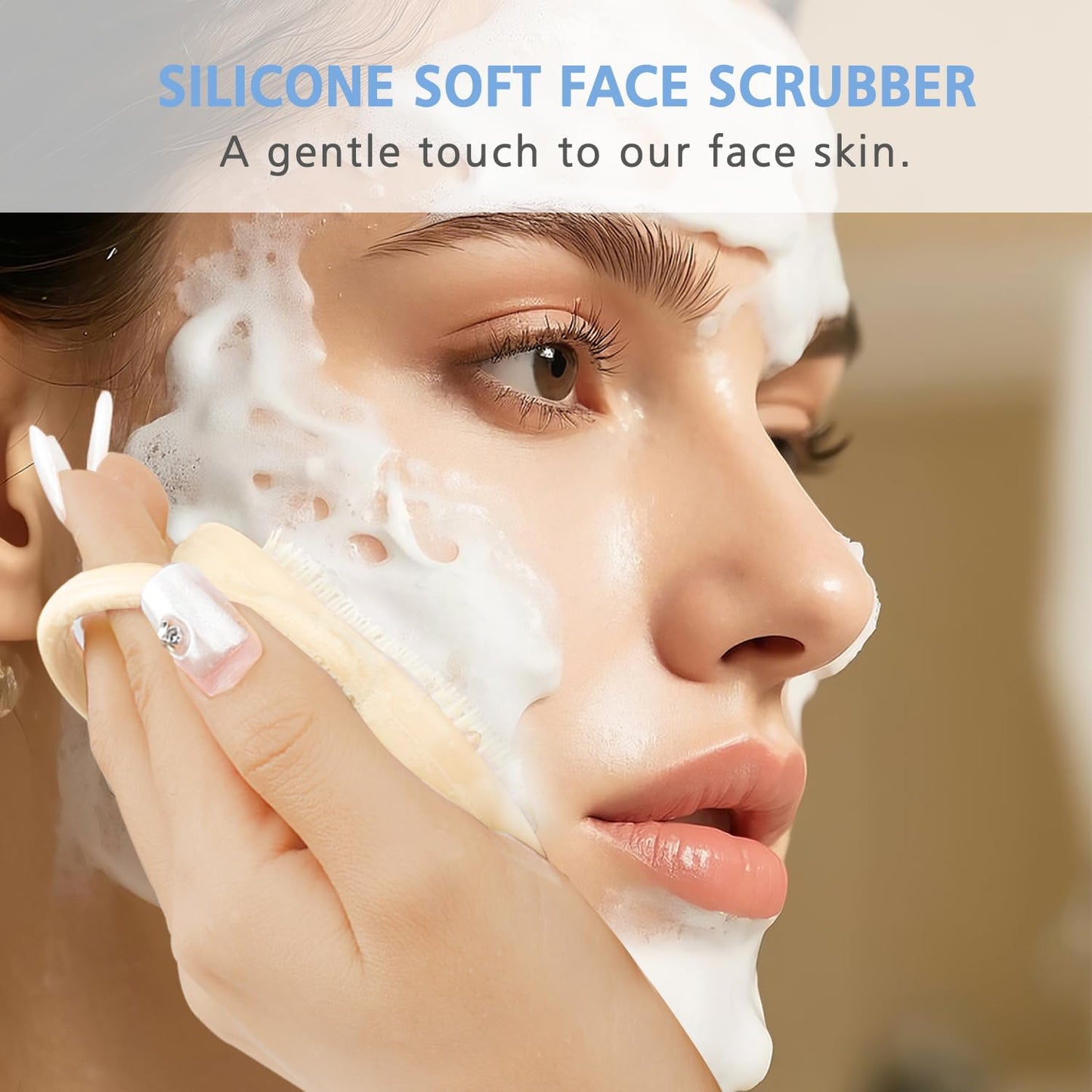 Dual-Sided Face Scrubber,Gentle Getting Pores Cleaned and Actually Exfoliating for Sensitive Skin,Facial Cleansing Brush,Face Brush for Men and Women