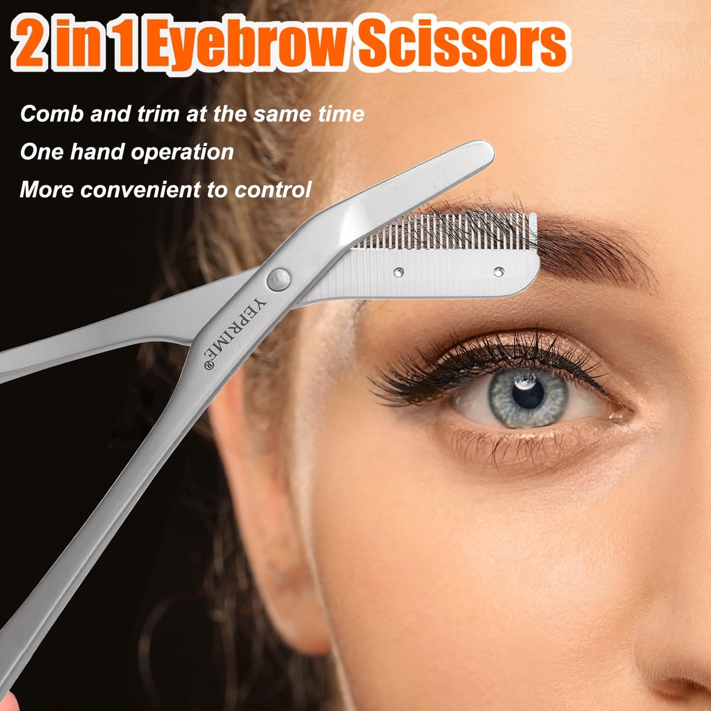 Eyebrow Trimming Scissors with Comb, Gifts For Men Women Stocking Stuffers, Stainless Steel