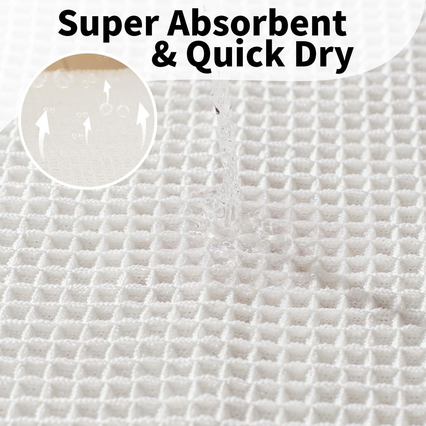 White Long Bathroom Rugs, Waffle Runner Bath Mat Non Slip Washable, Super Absorbent & Quick Dry, Boho Bath Mat Farmhouse Bathroom Decor, 24'' x 60'', White