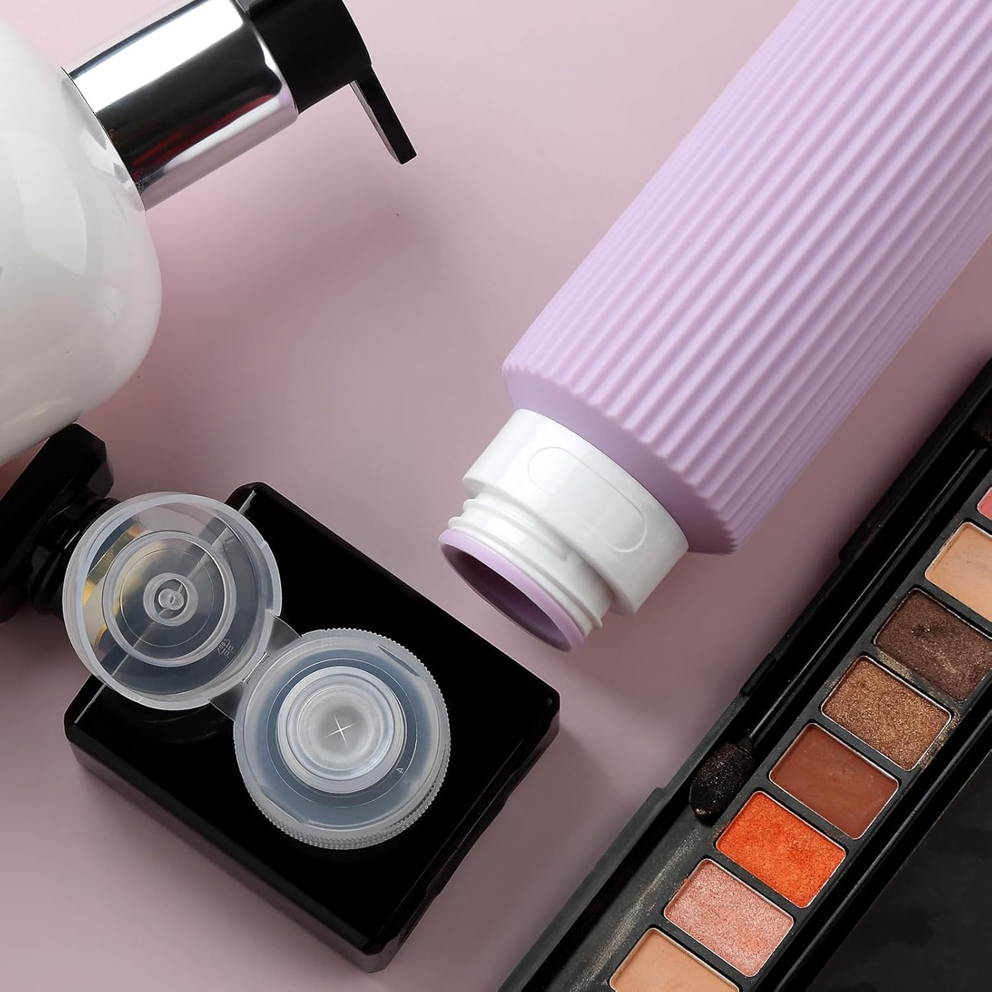 Travel Bottles for Toiletries, Large 6oz Travel Size Containers, BPA Free Leak Proof Tubs Refillable Liquid Accessories with Toiletry Bag for Cometic Shampoo and Lotion Soap (4 Pack)