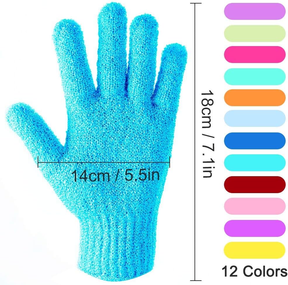 24 pcs Exfoliating Shower Gloves,Double Sided Exfoliating Bath Gloves Deep Clean Dead Skin for Spa Massage Beauty Skin Shower Body Scrubber Bathing Accessories.-12 Multi-Colors