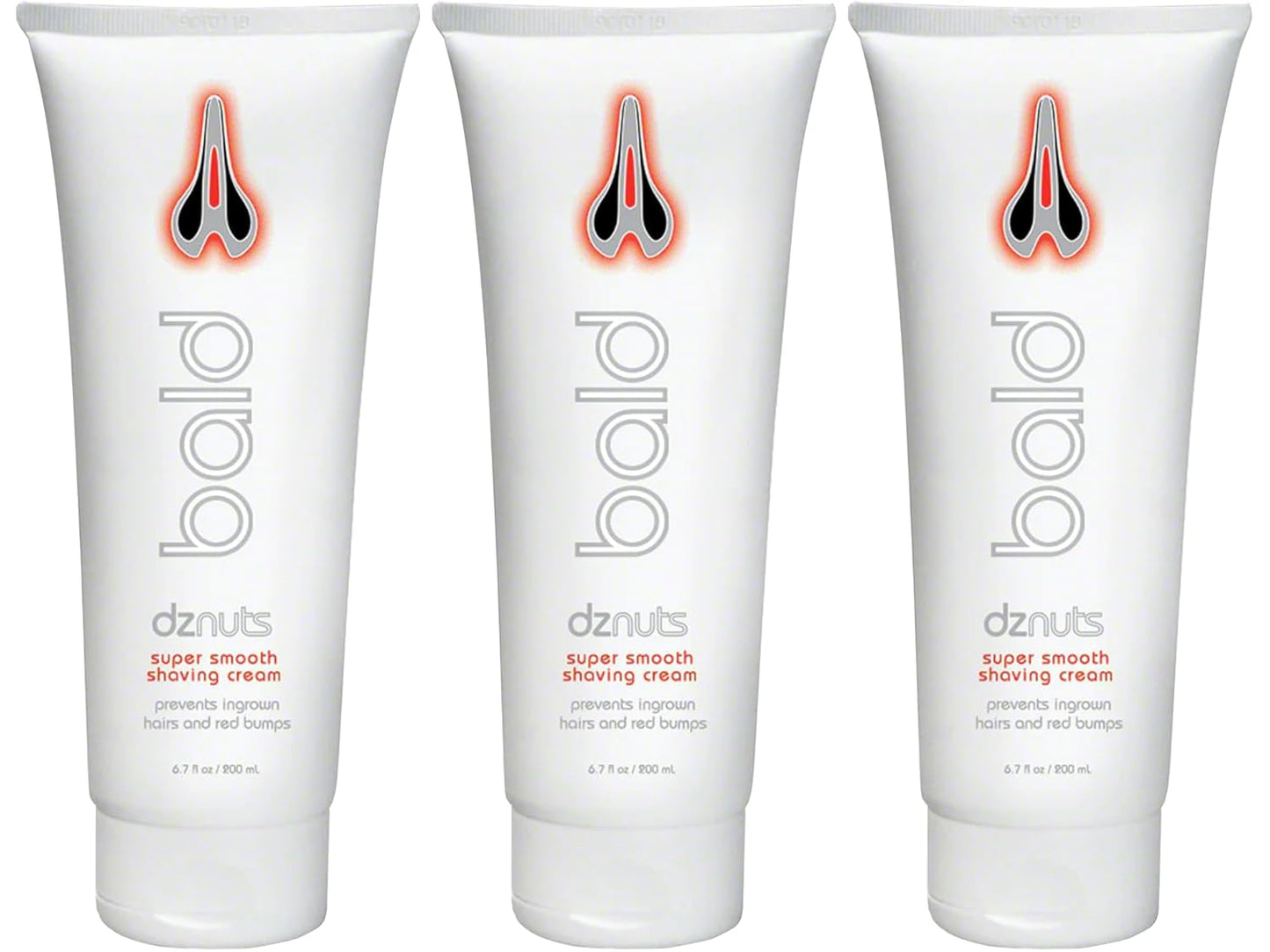 dznuts - Bald Super Smooth Shaving Cream - Prevents Razor Burns, Ingrown Hairs, Cooled and Moisturized Skin - 6.7 fl. oz, 3 Pack