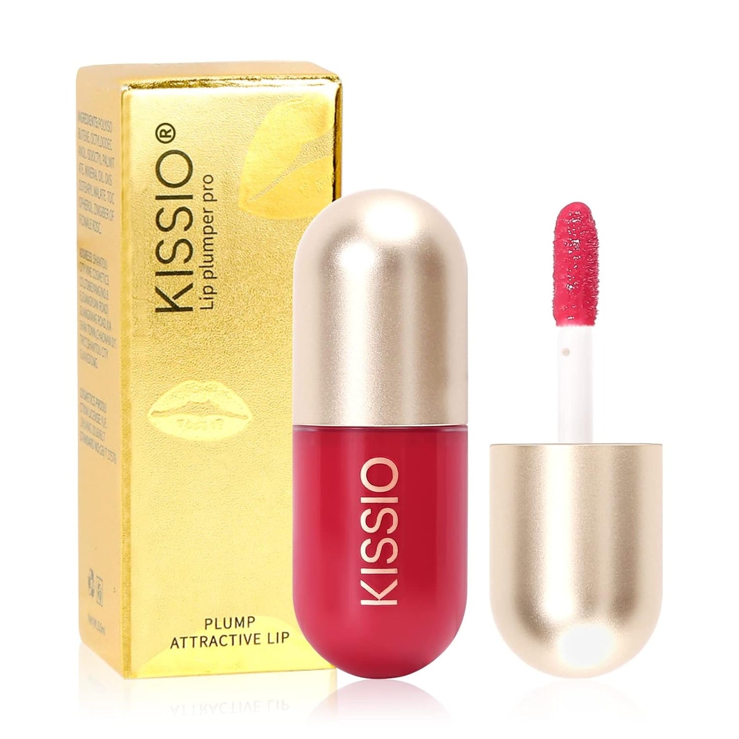 KISSIO Lip Plumper,Color Lip Plumper Gloss,Plant Extracts Plumping Lips Serum,Moisturizing Gloss for Fuller Lips and Hydrated,5.5ml,05 Dogwood