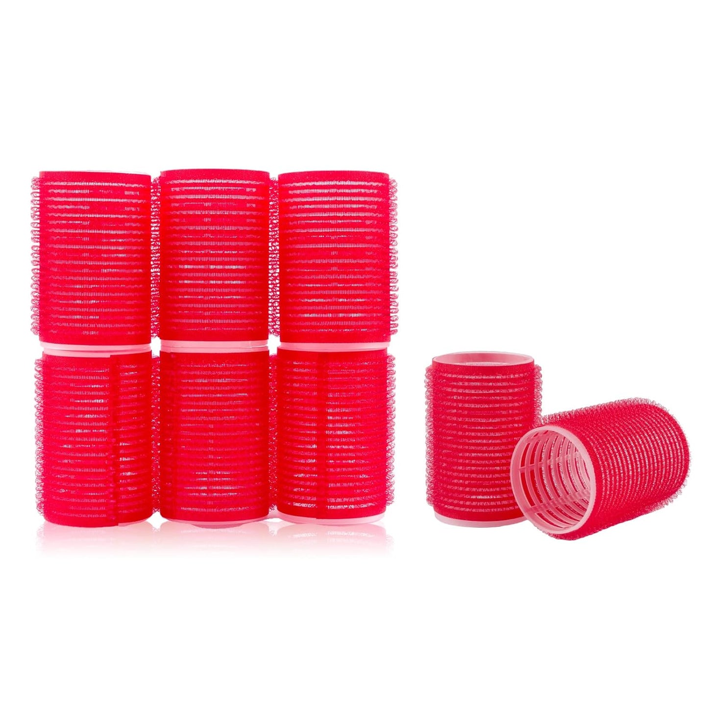 6PCS Roller Curlers For Medium Short Bangs, Create Natural Curly Hairstyle bule (Red 6 pack)