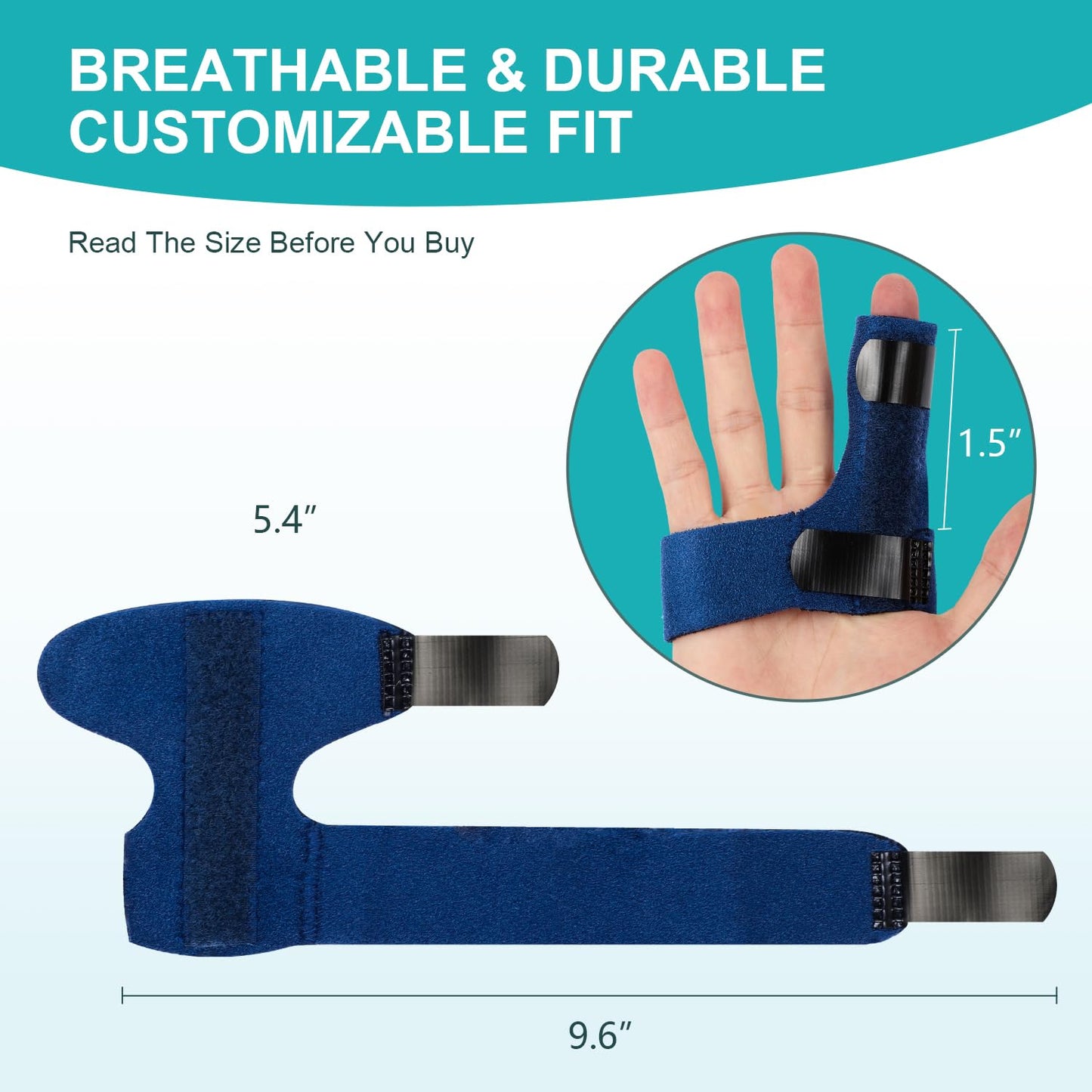 Finger Braces, Trigger Finger Splints for Straightening, Mallet Finger and Broken Finger, Finger Straighteners Provide Support and Relieve Pain - Blue