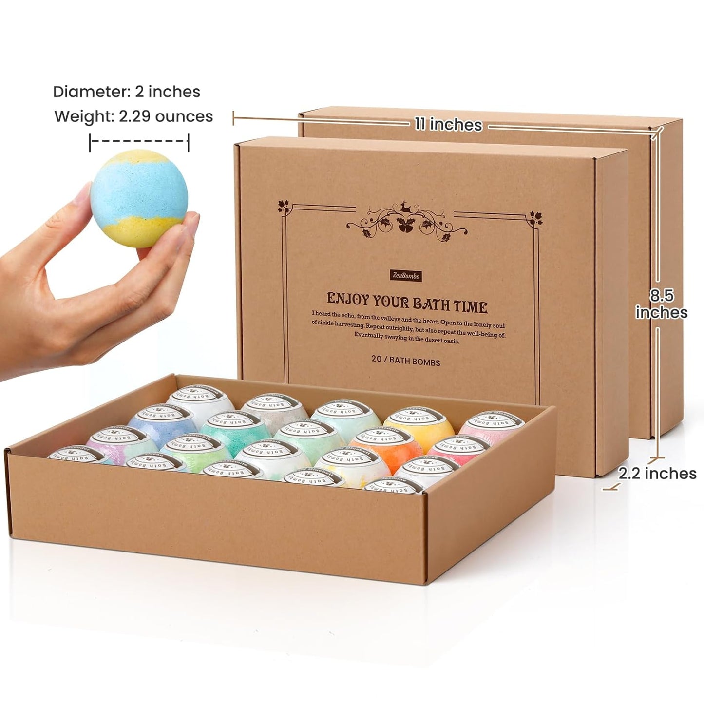 Bath Bombs Set, 40 pcs Natural Shea Butter & Safe Oil Bath Bomb for Skin Moisturizing, Handmade Bubble Bath & Fizzy, Ideal Presents for Women (2 Sets)