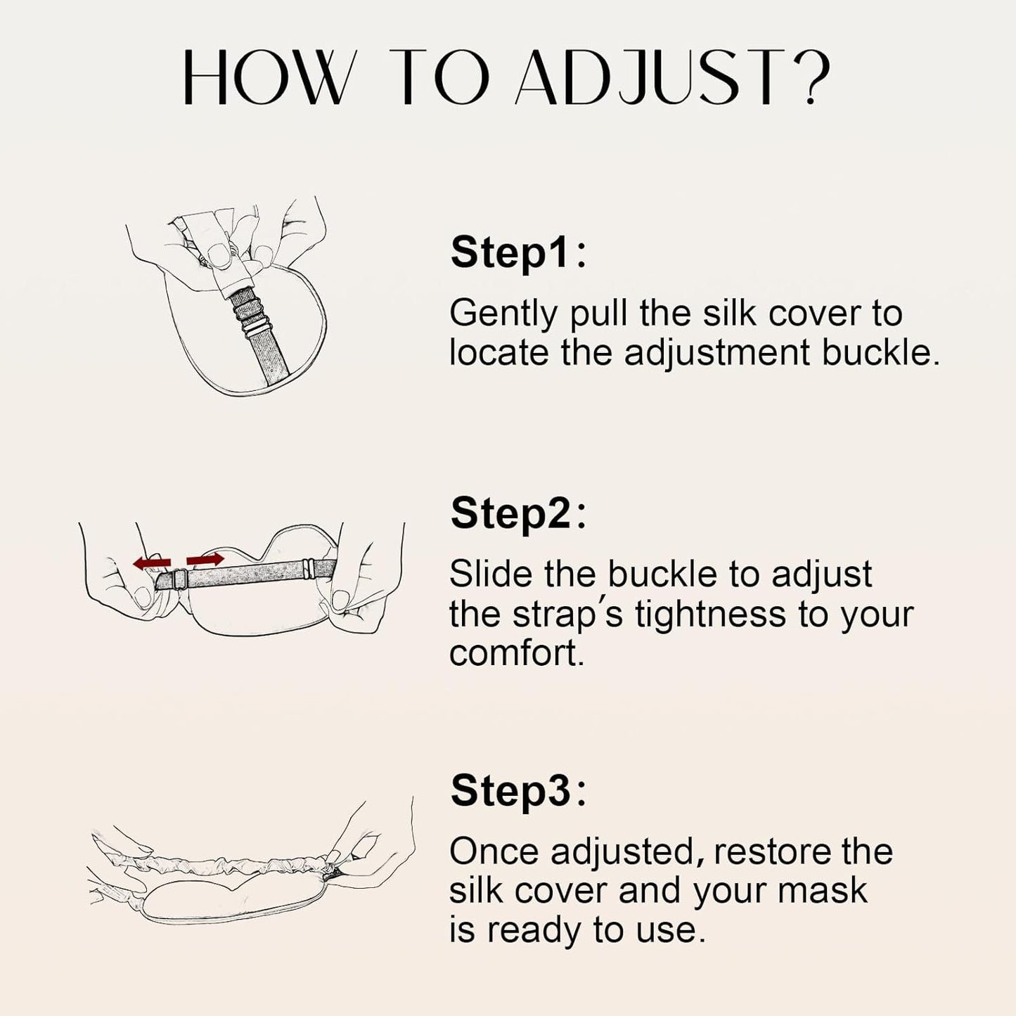 ZIMASILK Adjustable 100% 22 Momme Mulberry Silk Sleep Mask for Sleeping, Filled with Premium Mulberry Silk, Softest & Breathable Eye Sleeping Mask (Blackish Grey)