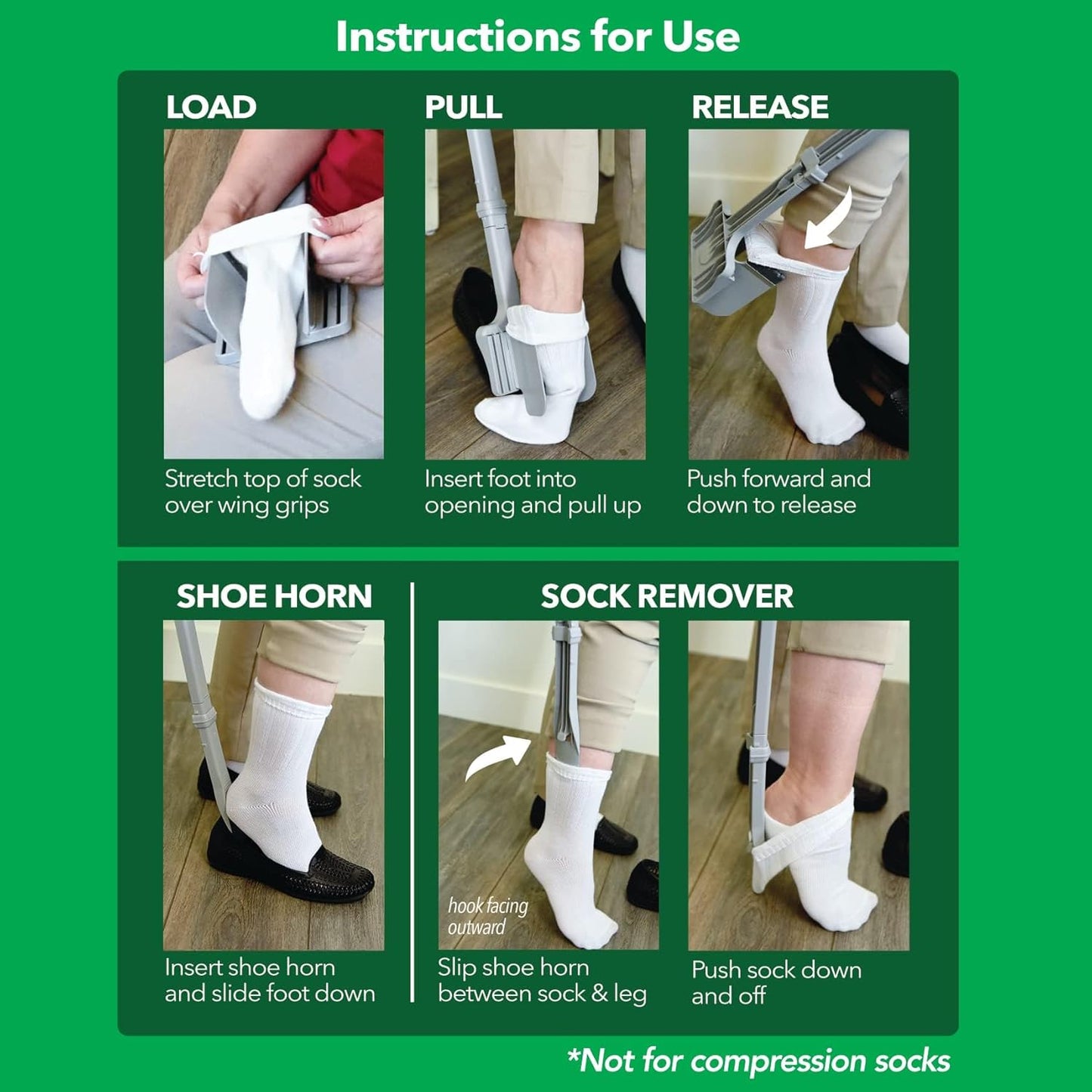 Sock Horse - Senior Sock Aid - Help Put On Socks - Taupe Color