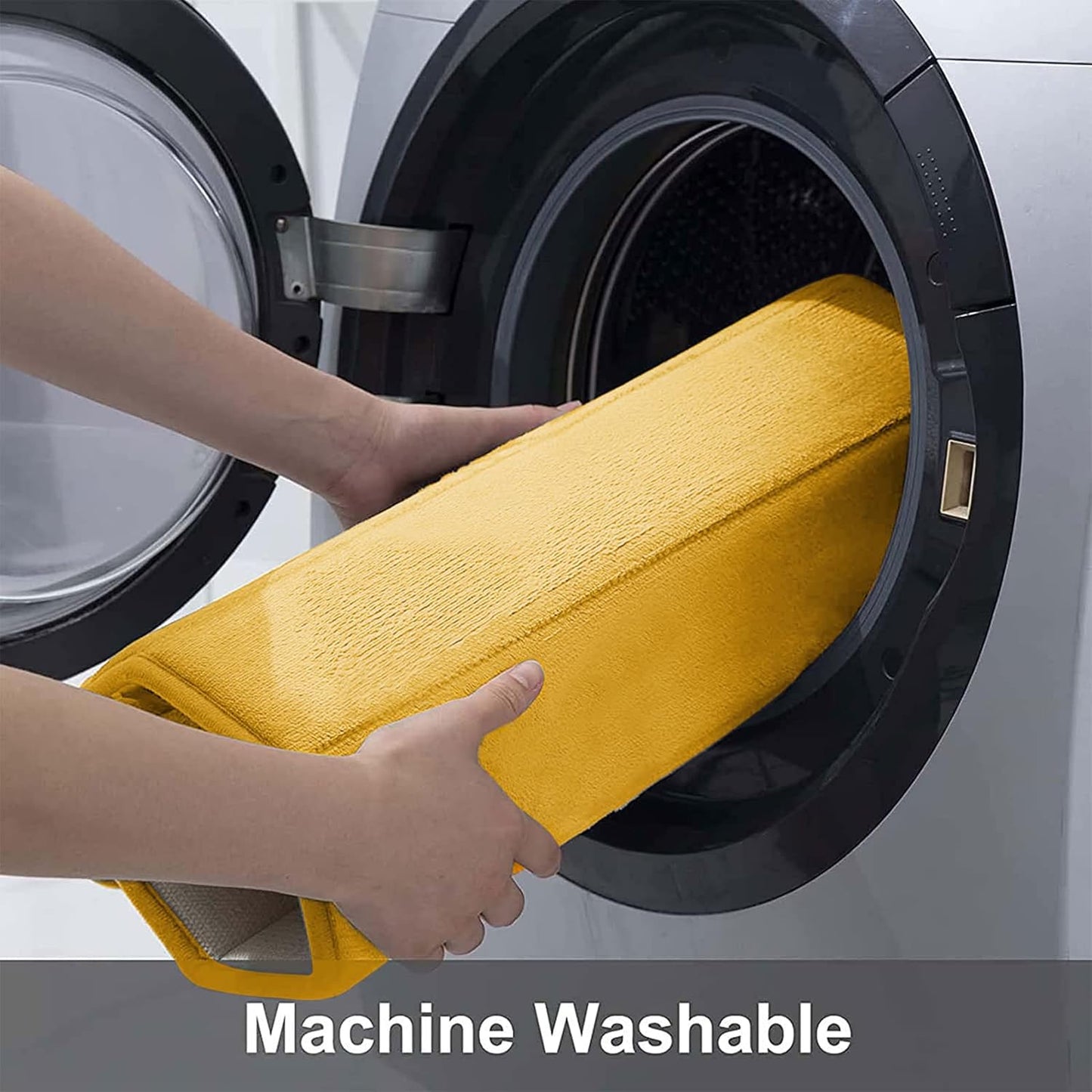 Buganda Memory Foam Bath Mat, 24" x 16", Ultra Soft and Non-Slip Bathroom Rugs, Water Absorbent and Machine Washable Bath Rug for Bathroom, Shower, and Tub, Yellow