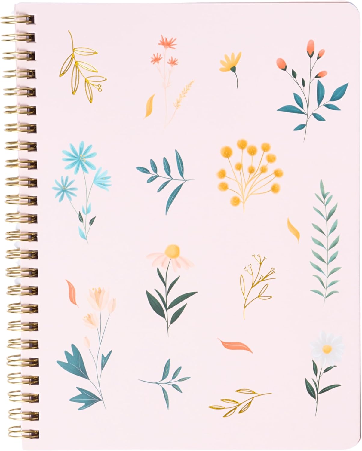 Happy Hoos® Aesthetic Spiral Notebook - 6.25" x 8.25" College Ruled Journal Notebook - Hard Cover Writing Journal for Work, School, Travel, More - Floral Notebook 8 Seasonal Designs(Summer Garden)