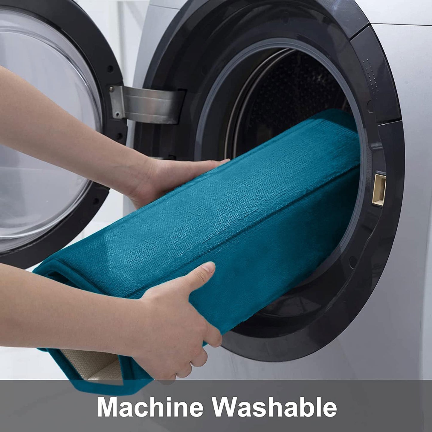 Buganda Memory Foam Bath Mat, 30" x 20", Ultra Soft and Non-Slip Bathroom Rugs, Water Absorbent and Machine Washable Bath Rug for Bathroom, Shower, and Tub, Peacock Blue