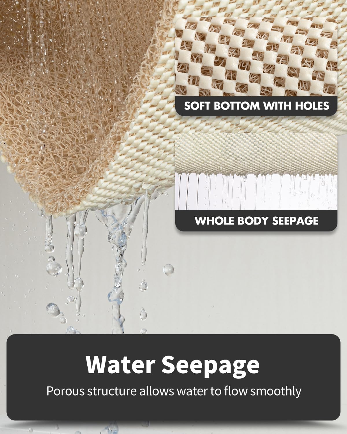 Non-Slip Bathtub Mat, 17x47 Inch, Shower Mats for Bath Tub, PVC Loofah Bathroom Mats for Wet Areas, Quick Drying