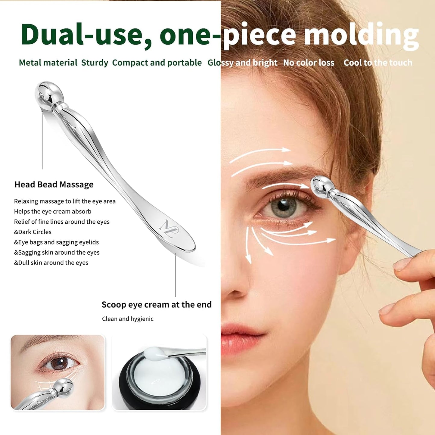 2Pcs Gua Sha Facial Tools Stainless Steel, Detailer GuaSha Set for Face Neck, Natural Skin Care Metal Gua Sha Lymphatic Drainage Face Massage Tool, Gift for Women (Detail Guasha Set)