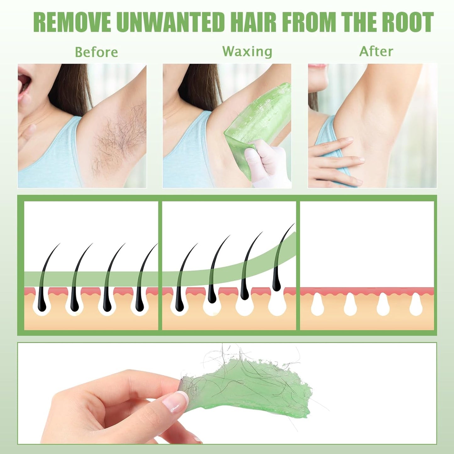 Waxing Kit - TIKESI Wax Warmer for Hair Removal, Hard Wax Kit with 14oz 5 Bags Hard Wax Beans for Full Body, Legs, Face, Eyebrows, Bikini, Brazilian Waxing Kit for Women Men