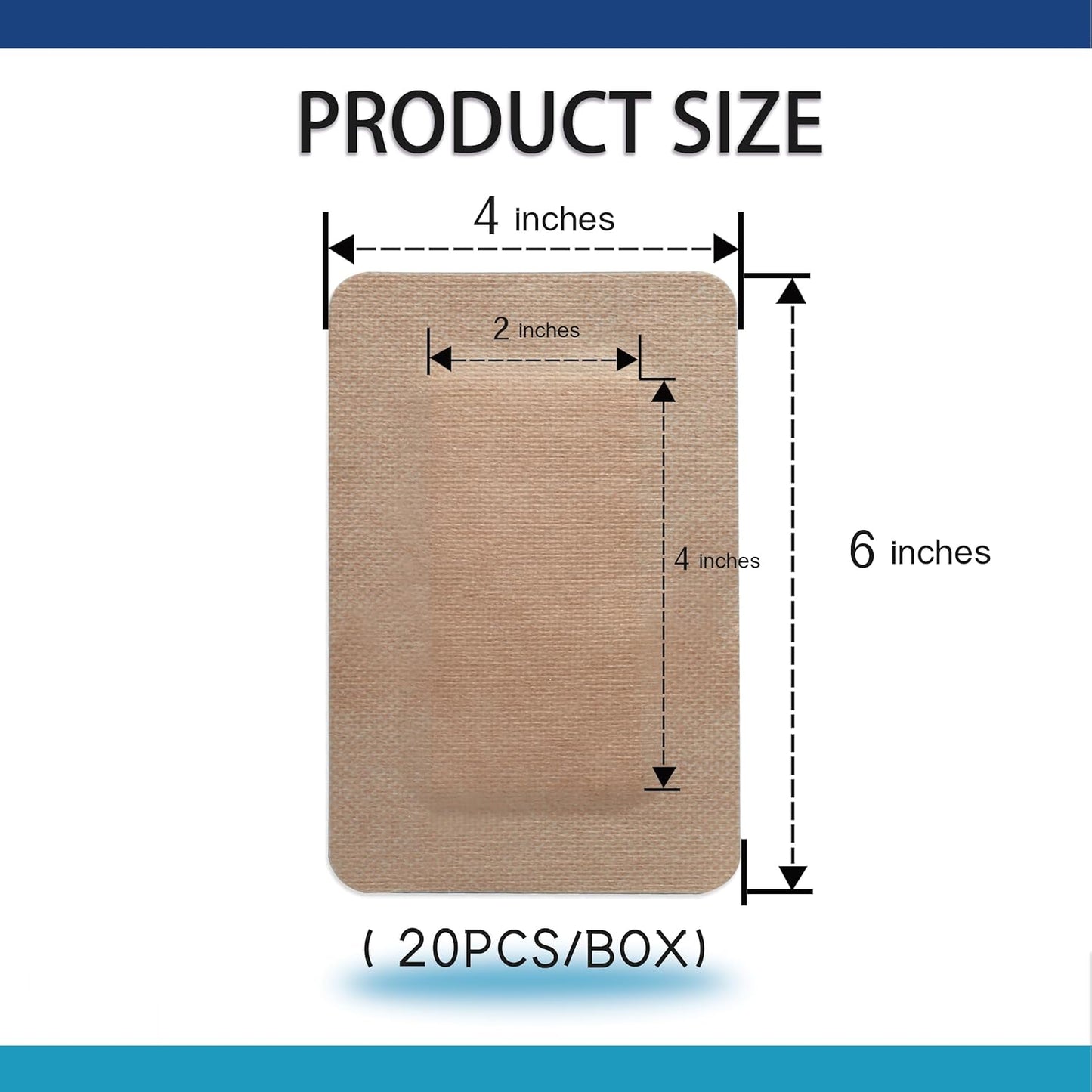 4"X6" 20 PCS Extra Large Sterile Nude Island Dressing Bandage for Wound - Self-Adhesive Boarded Gauze Pads - Latex Free - Medical Grade (Nude, 4"X6"-20PCS)