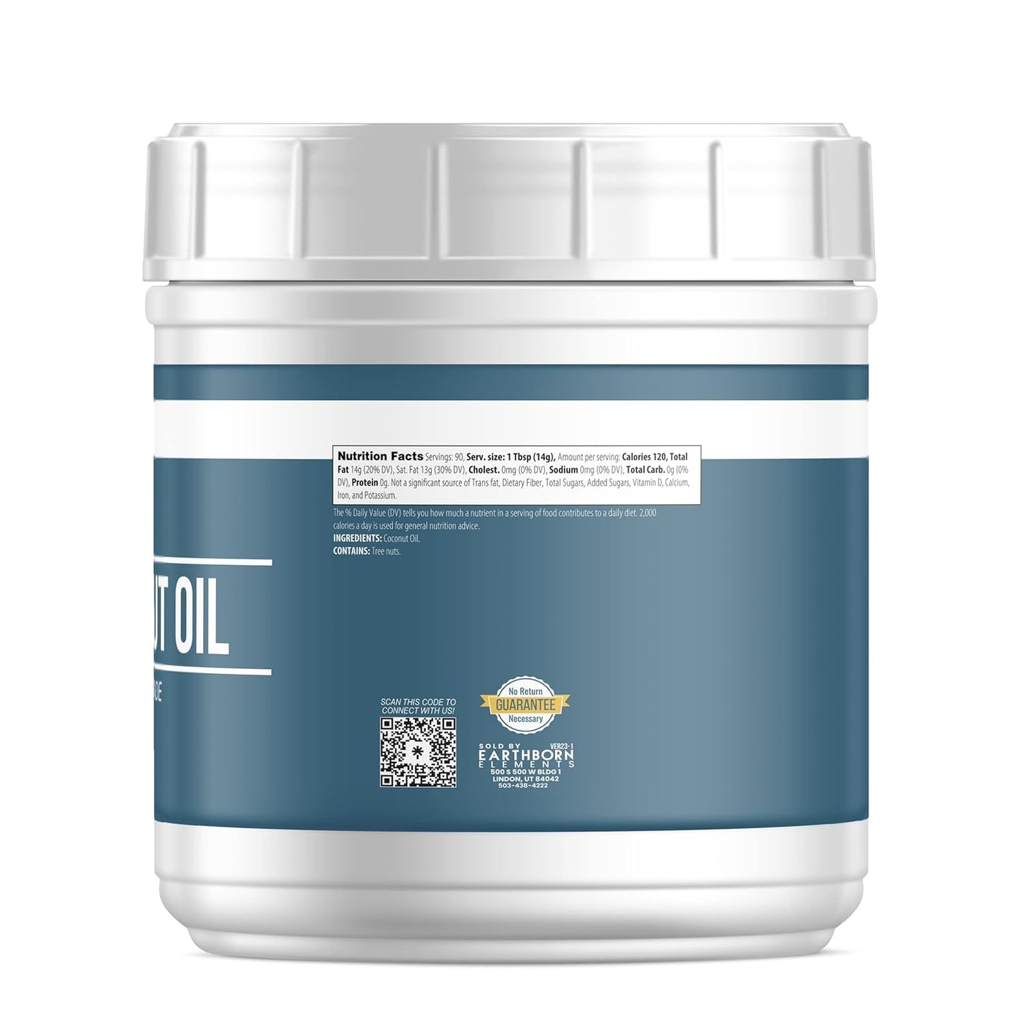 Earthborn Elements Coconut Oil (55 fl oz), Non-Hydrogenated, Food Grade, Always Pure