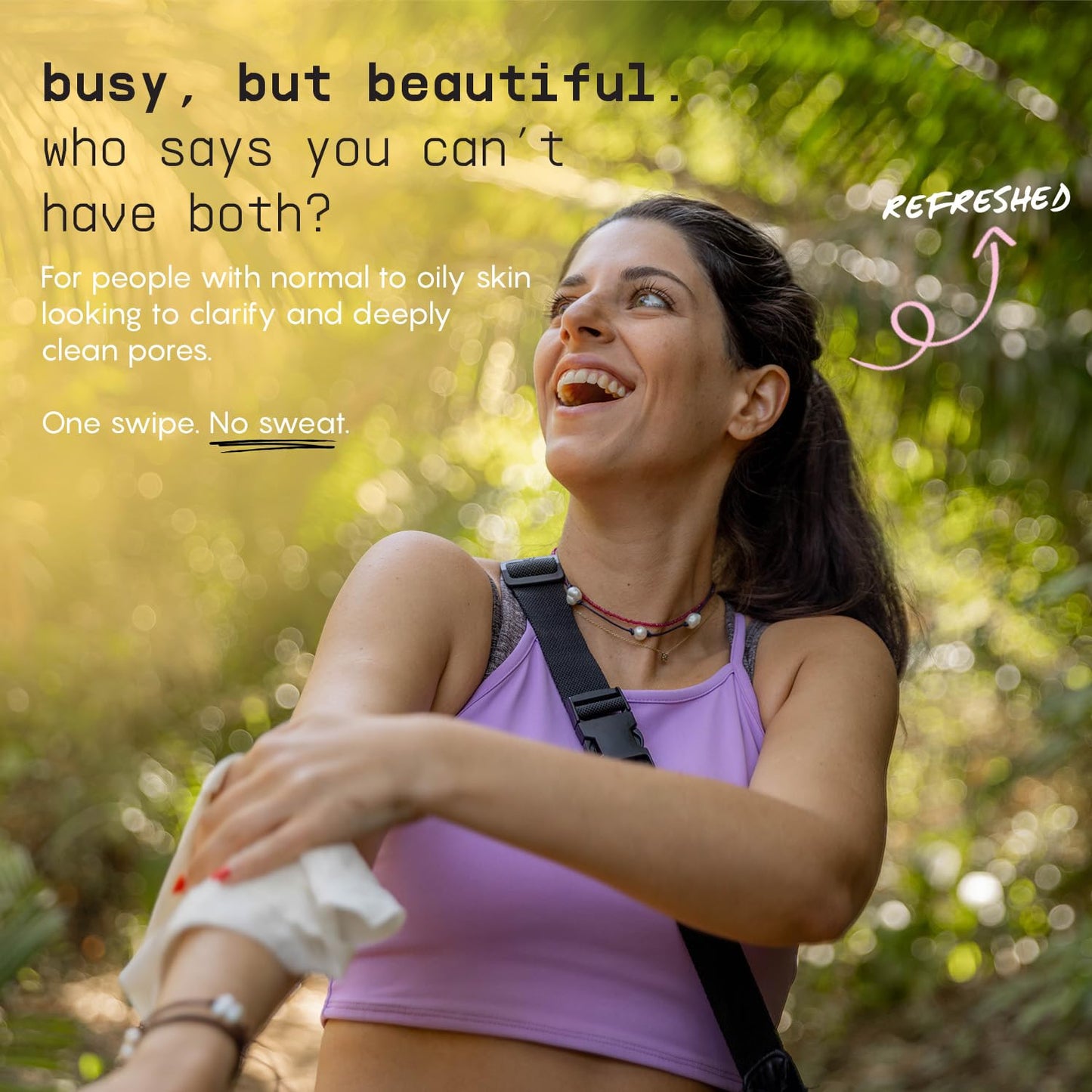 Refresh Body Wipes for Women - Cleansing Large Wash Cloth - Extra Thick & Moist - Armpit Sweat Cloths for Body Odor - No Rinse, No Shower - Fresh Citrus - Arnica Flower, Charcoal & Glycolic Acid