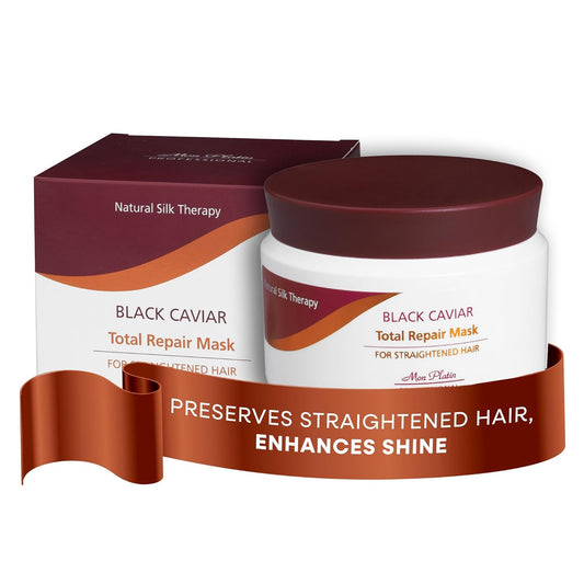 Mon Platin Professional Hair Conditioning Mask, Black Caviar Total Repair, 500ML, For Straightened Hair, Intensive Recovery, Deep Conditioning, SLS/Salt Free
