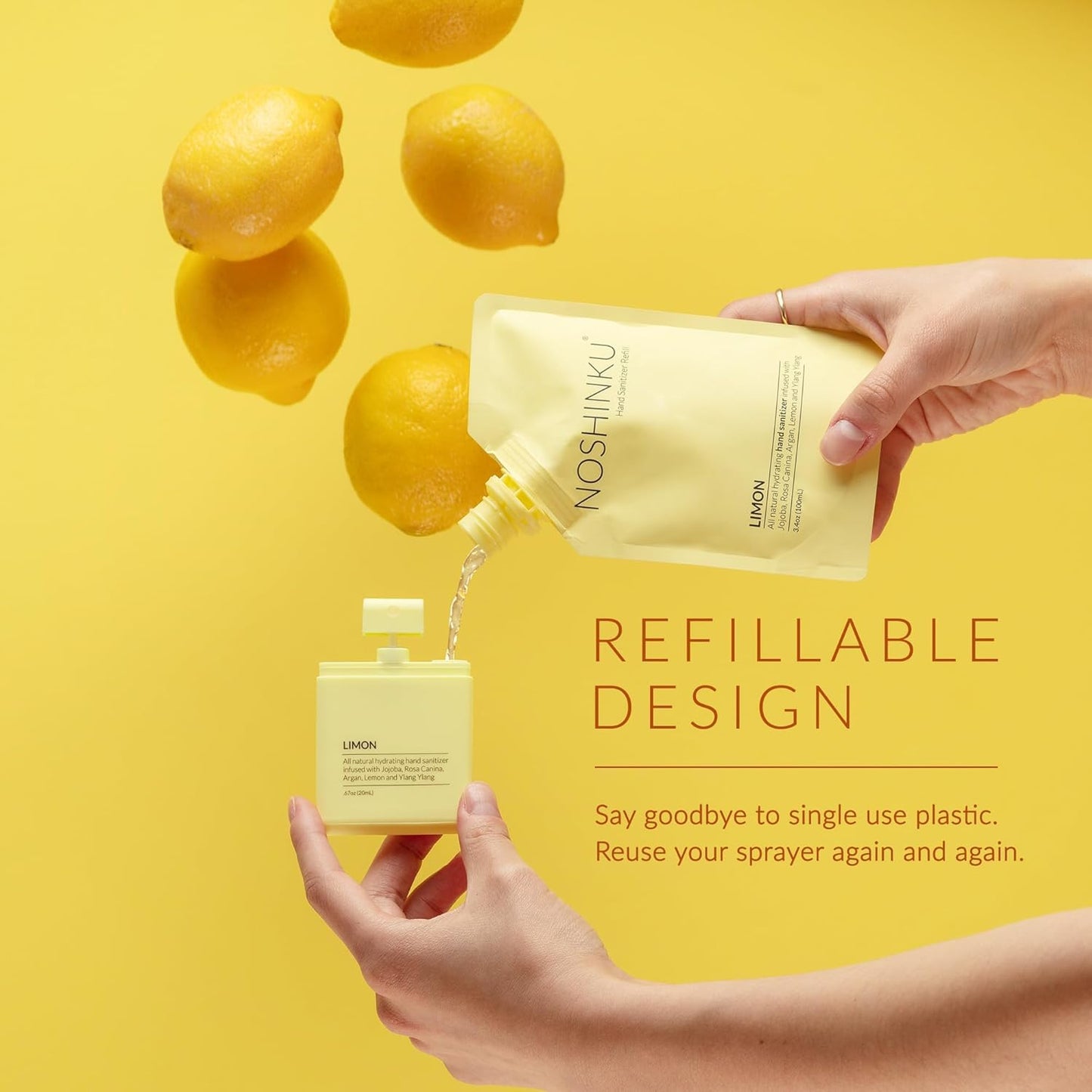 Noshinku Pocket Hand Sanitizer Refill Kit (Lemon)
