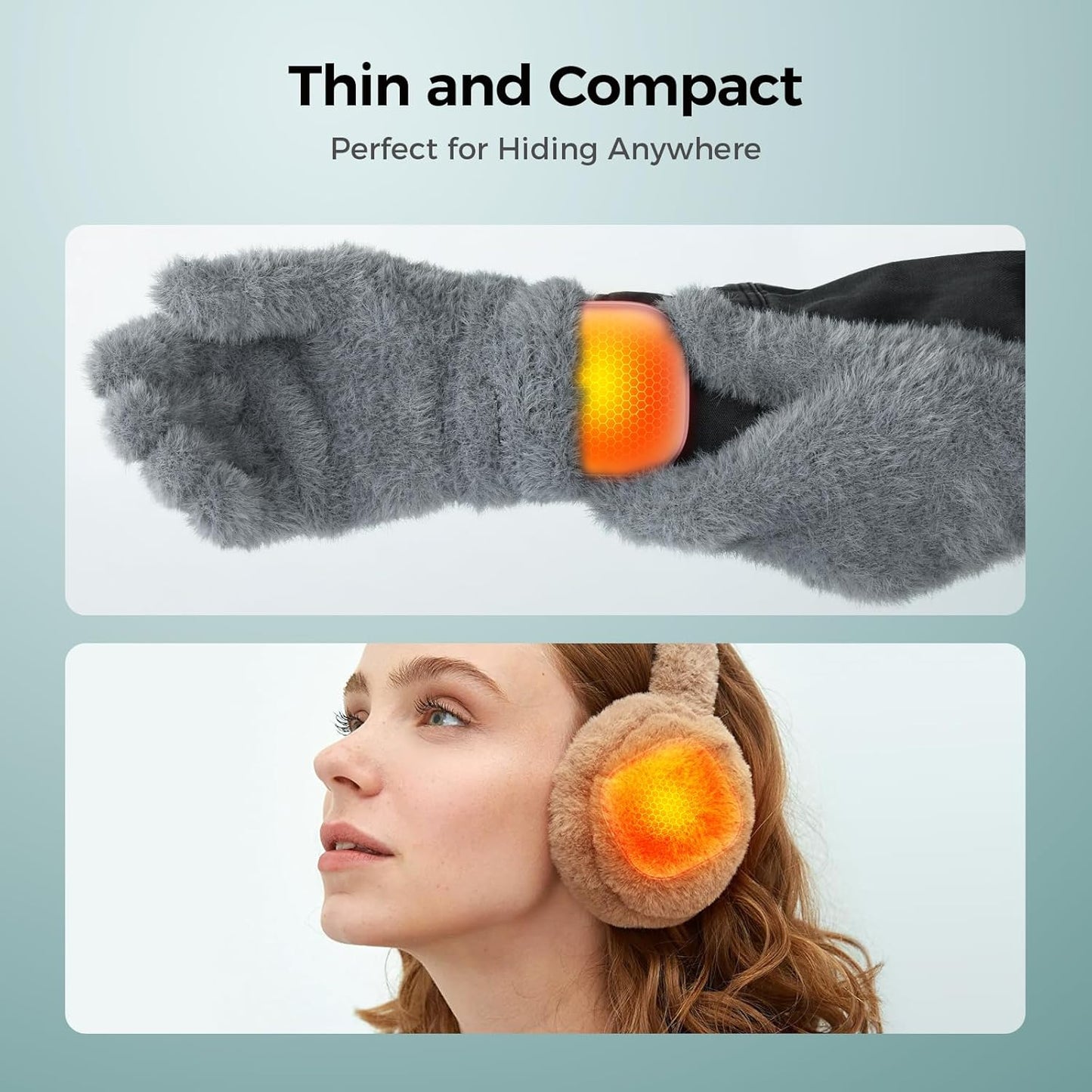 Pocket Size Hand Warmers Rechargeable 2 Pack, Heat for 10 Hours AI Smart Chips Ultrathin Electric Handwarmers with 4000mAh, Portable Electric Hand Warmer, Hunting Camping Hiking Men Womens Gifts