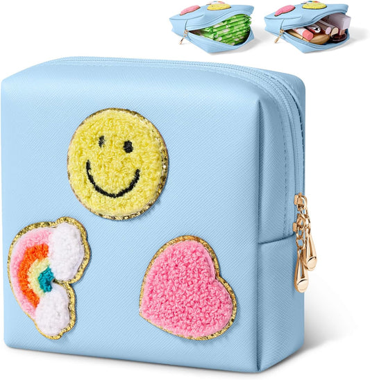 Period Bag for Teen Girls Shark Week Pouch Portable Sanitary Pad Bags for Period Teen Period Pads Pouch for Panty Liners, Tampons, Menstrual Cup - Blue