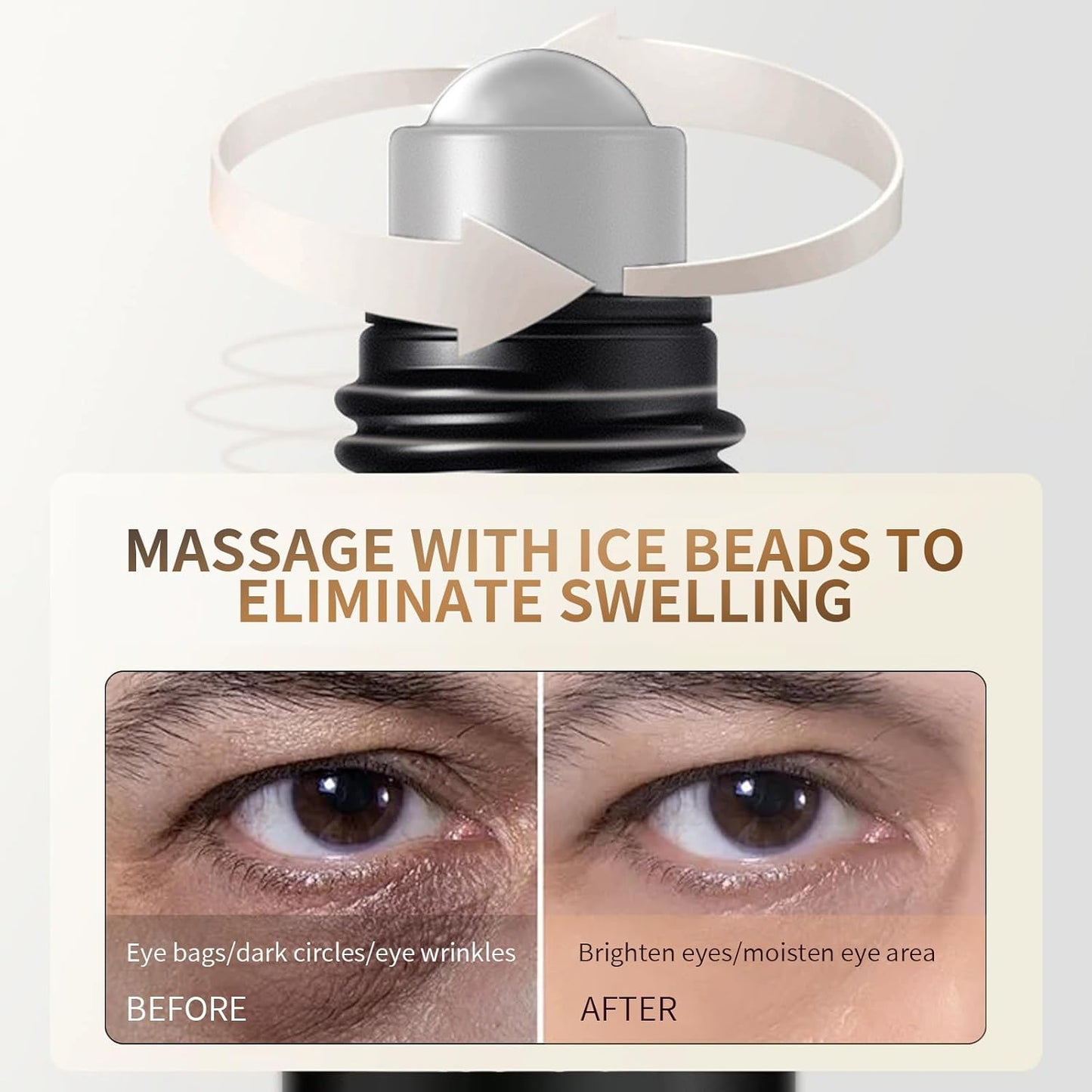 Eye Repair Stick for Men, Reduces Under Eye Dark Circles & Eyebags, Eyes Cooling Stick Hydrates and Depuffing 0.34 Fl.Oz (1)