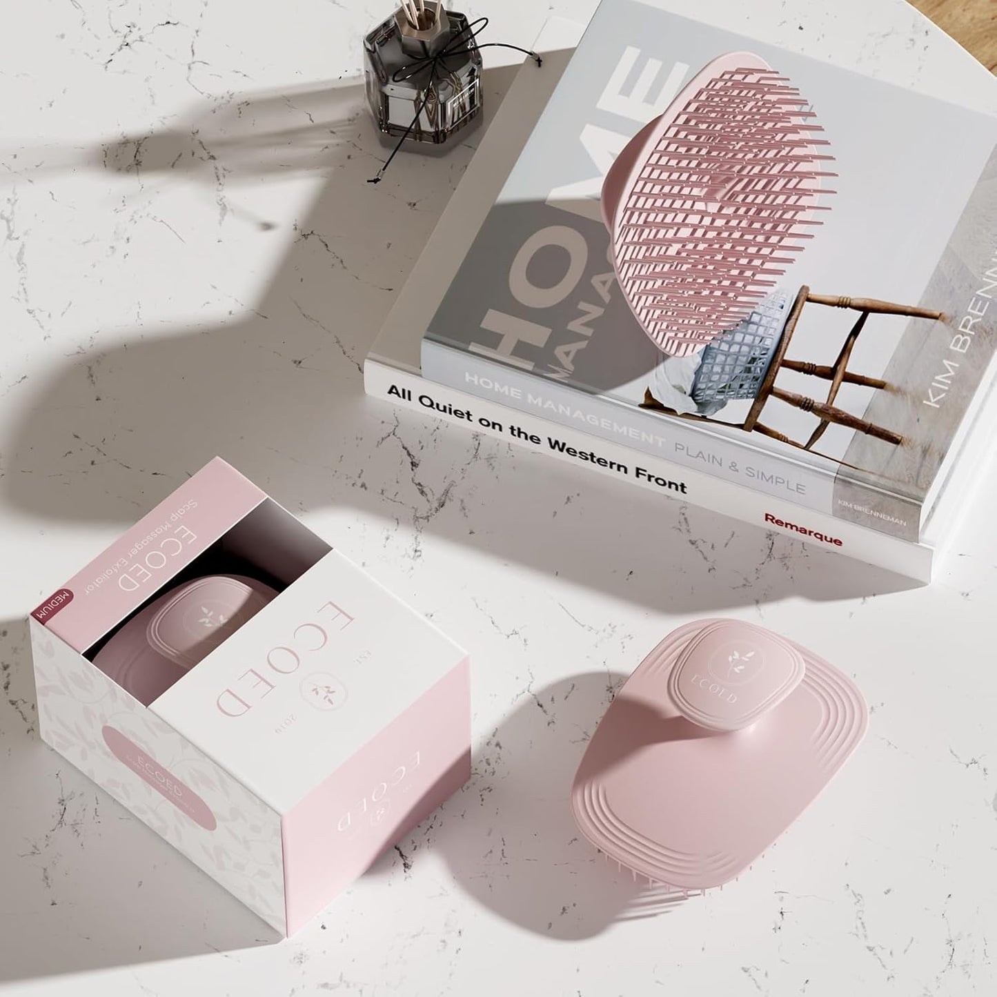 2 PC Scalp Massager Shampoo Brush, Scalp Scrubber & Exfoliator for Dandruff Removal, Wet & Dry and Detangler for Men and Women, Suitable for Short Medium Hair (Pink)