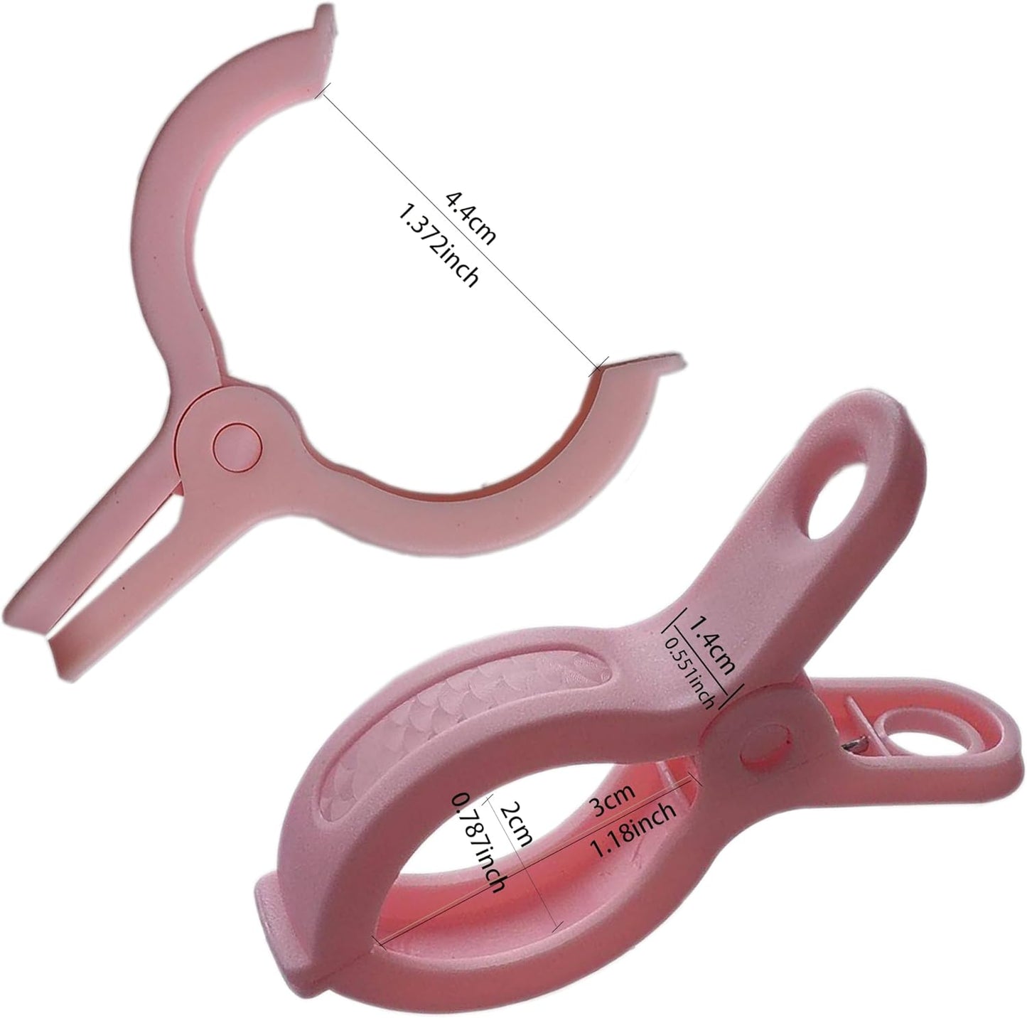 Plastic Clothes Pins Spring Clips Heavy Duty Laundry Clothespins Beach Towel Clips Clothes Pins Air-Drying Clothing Pin ,Set of 8 (Pink)