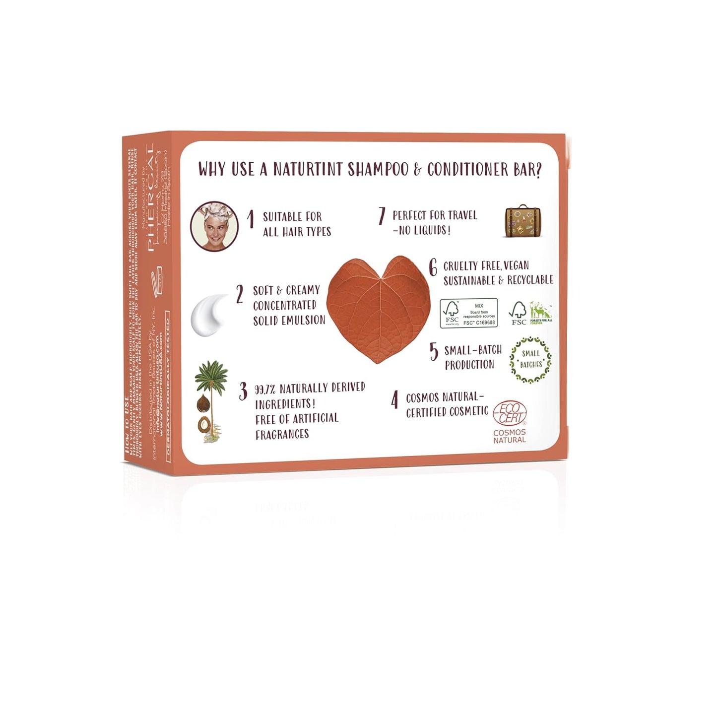 Naturtint Shampoo & Conditioner Bar (Orange) - Naturally Derived Ingredients, Cruelty Free, All Hair Types, Travel Approved