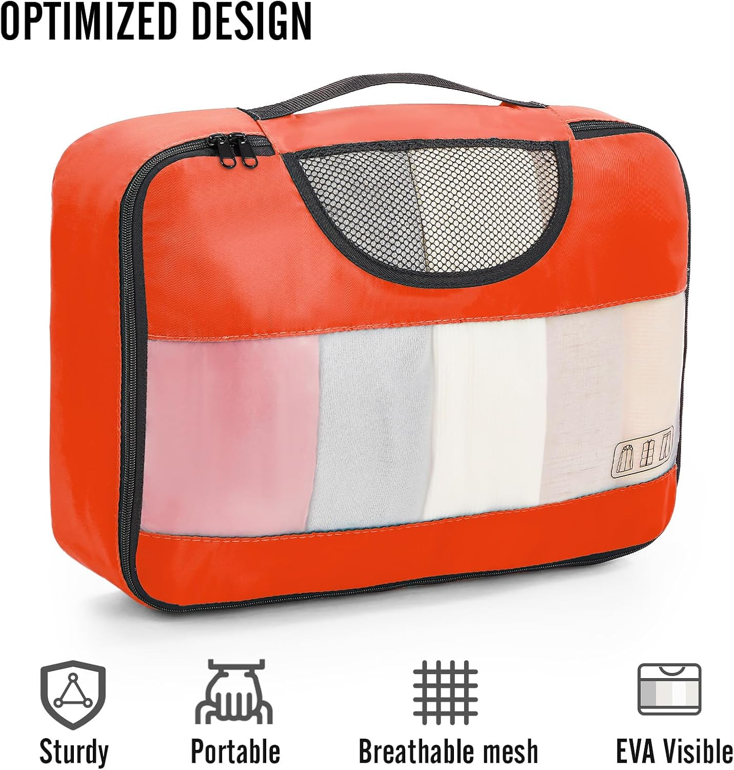 Veken 8 Set Packing Cubes for Travel Essentials, Suitcase Organizer Bags in 4 Sizes, Carry-On Luggage Accessories with Large Laundry & Hanging Toiletry Bag, Must-Have for Airplane, Road Trip & Camping