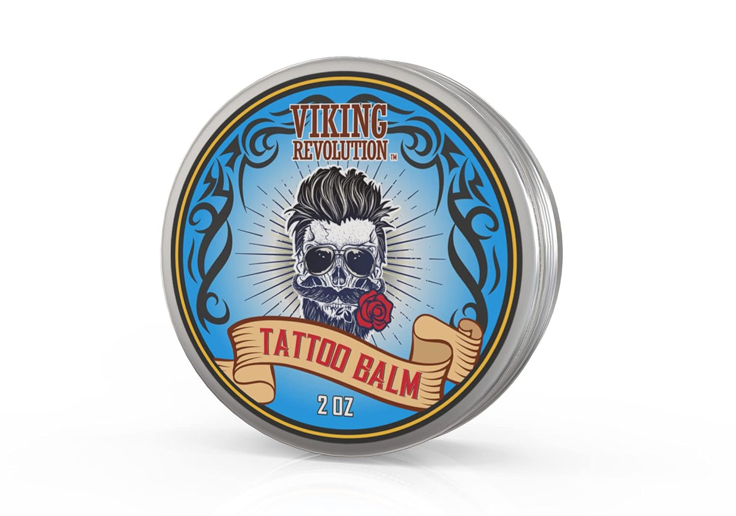 Viking Revolution Tattoo Care Balm for Before, During & Post Tattoo Safe, Natural Tattoo Aftercare Cream Moisturizing Lotion to Promote Skin Moisture, Skin Moisturizer, (2oz,1 Pack)