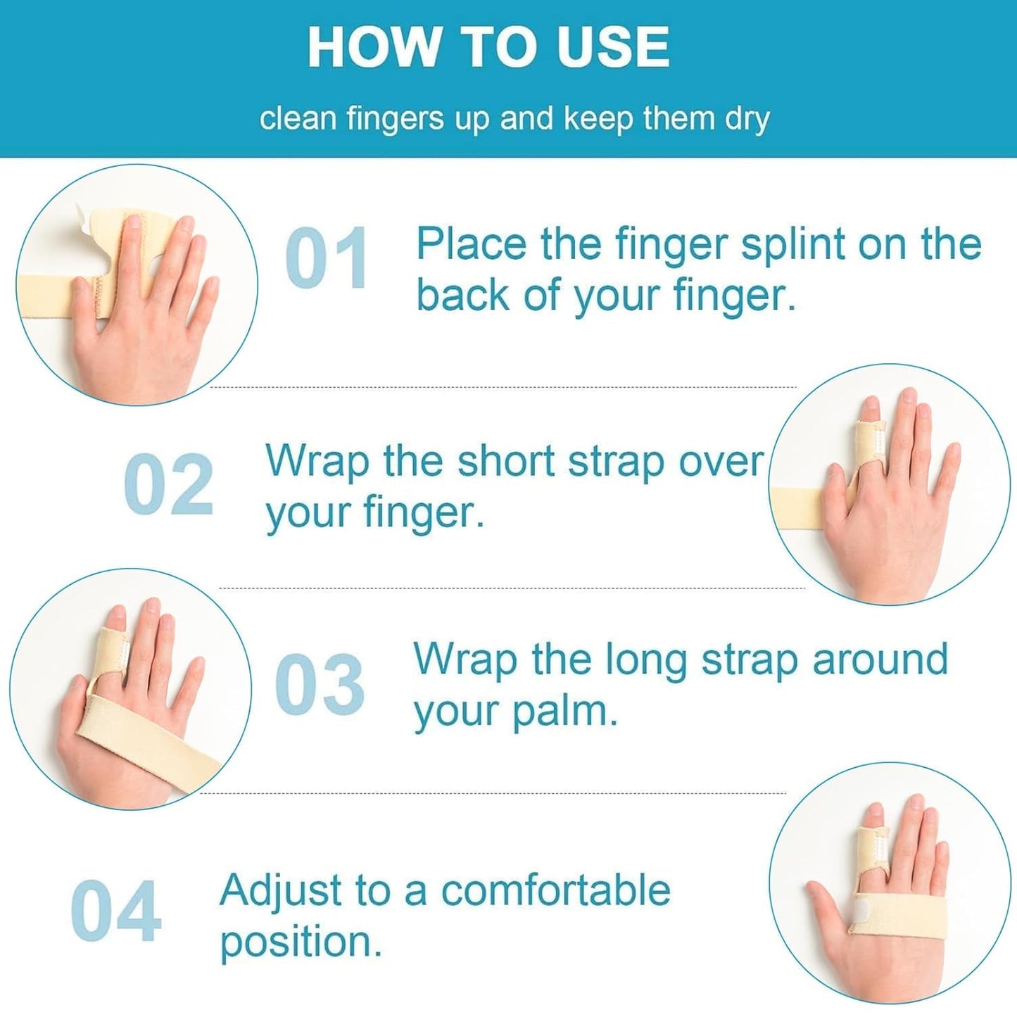 Sumifun Finger Brace, Trigger Finger Splint for Index Middle Ring Pinky Finger Arthritis Pain, Tendon Injury, Broken Mallet Finger Stabilizer Supports for Dislocated Knuckle Immobilizer Wrap,Khaki