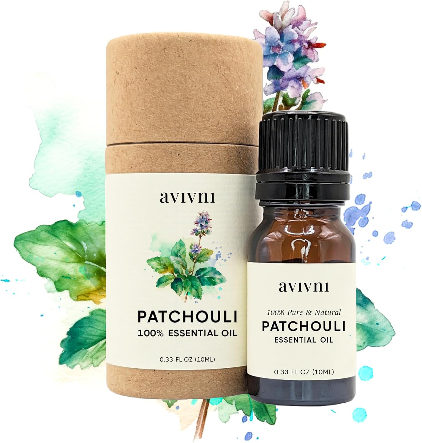 Avivni Patchouli Essential Oil - 100% Pure & Natural, Undiluted for Aromatherapy, Skin, Hair, Diffuser (0.33oz - 10ml)…