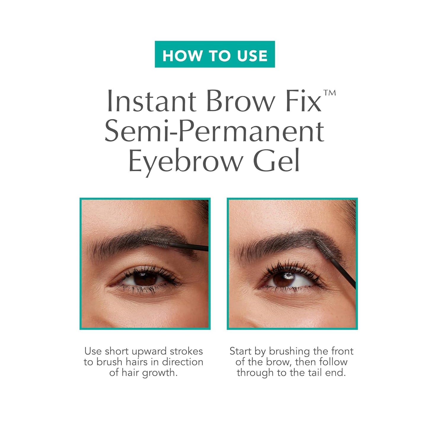 Thrive Causemetics Instant Brow Fix Semi-Permanent Eyebrow Gel, Waterproof Tinted Eye Brow Gel with Vitamin B5, Smudge-Proof, Vegan & Cruelty Free, Tova (Soft Black)