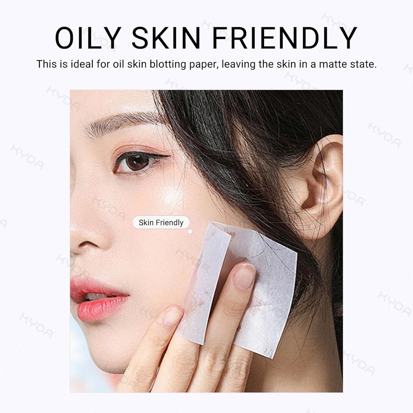 KYDA 200 Sheets Face Oil Blotting Paper, Included Refills, Mirror and Puff, Oil Absorbing Sheets for Makeup, Oil Control Shine, Absorb Excess Oil, Travel Size Gentle Face Makeup, Lavender