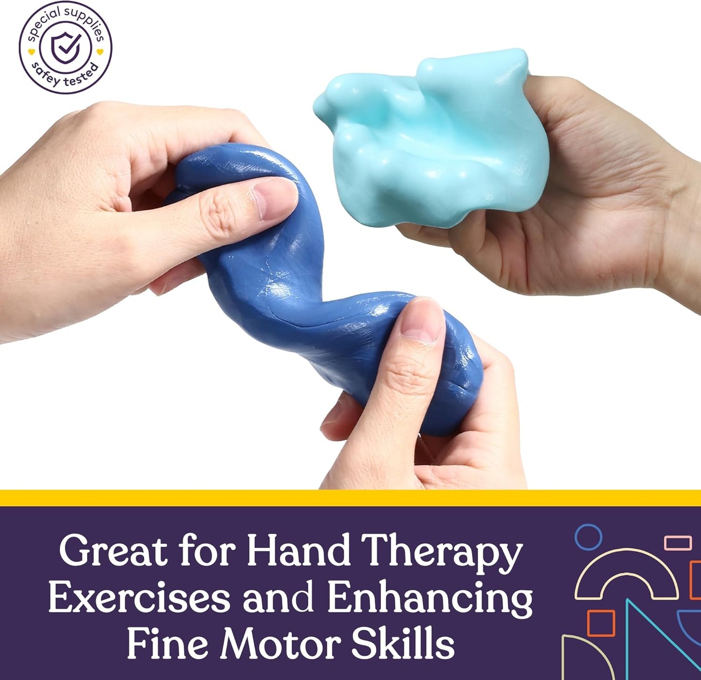 Special Supplies Therapy Putty for Kids and Adults - Resistive Hand Exercise Stress Relief Kit, Set of 6 Strengths, 3 Ounces of Each Putty - Ocean Colors