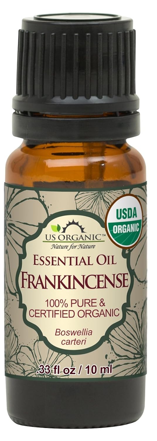 US Organic 100% Pure Frankincense (Boswellia Carteri) Essential Oil - Sourced from The Horn of Africa, USDA Certified Organic, Use Topically or in Diffuser, Perfect for Yoga or Meditation (10 ml)