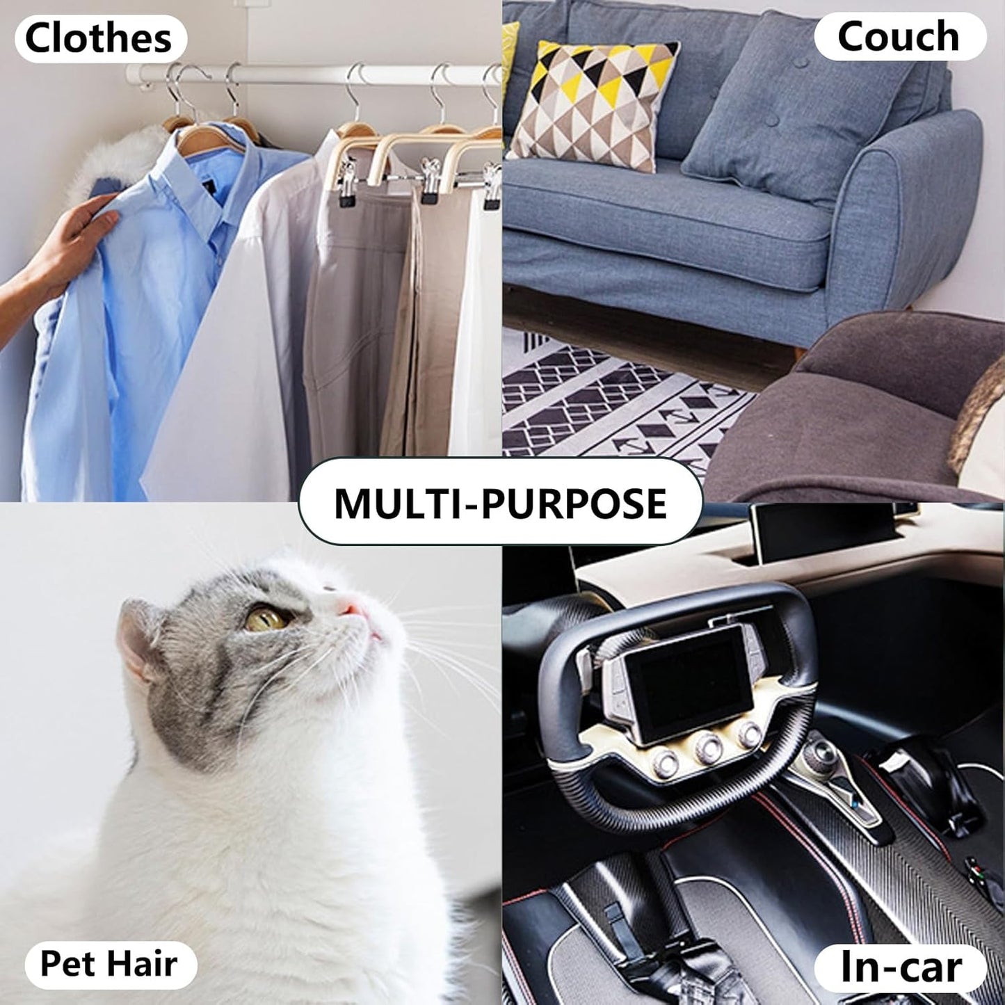 Mini Lint Roller with 150 Sheets, Travel Size Portable Lint Roller Compact Pet Hair Remover with 5 Refills, Sticky Dust Fuzz Fur for Travel Household (White)