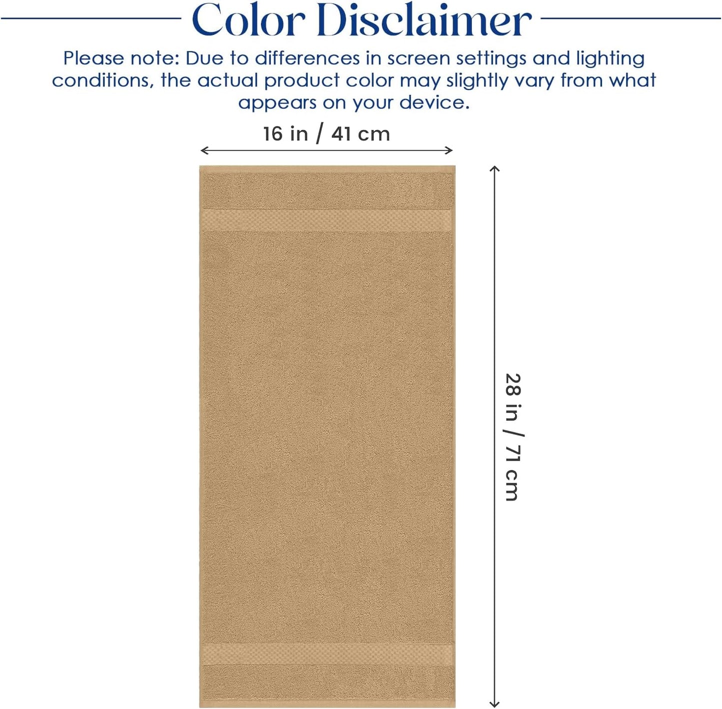 DAN RIVER 6-Pack Premium Hand Towels (16x28 Inches) - 100% Cotton, Ultra Soft, Lightweight, Highly Absorbent Towels for Bathroom, Spa, Gym, Salon, Hotel, and Travel - 550 GSM โ Tan