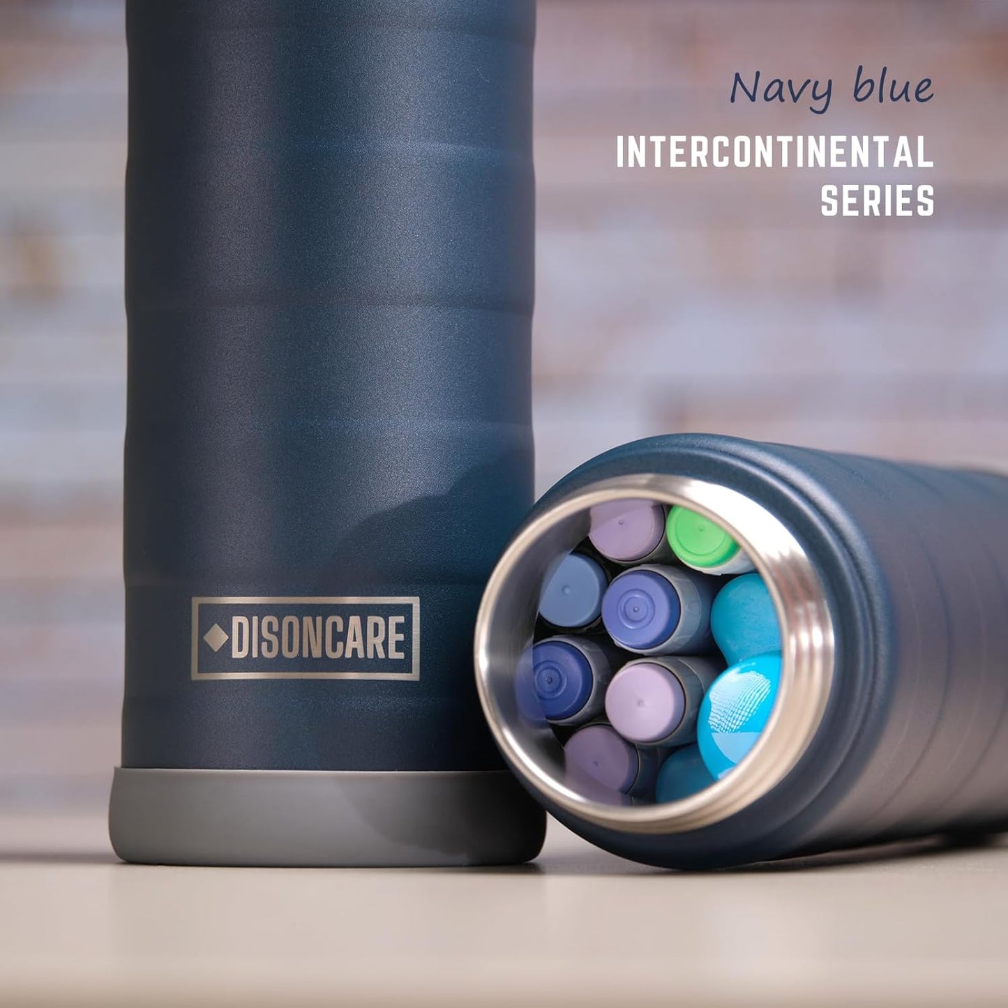 DISONCARE Intercontinental 74H 7 Insulin Pens Cooler Travel Case Medical Travel Diabetes Medicine For Traveling TSA Approved Ice Pack Medication Diabetic Gifts With QR Medical ID(Navy Blue)