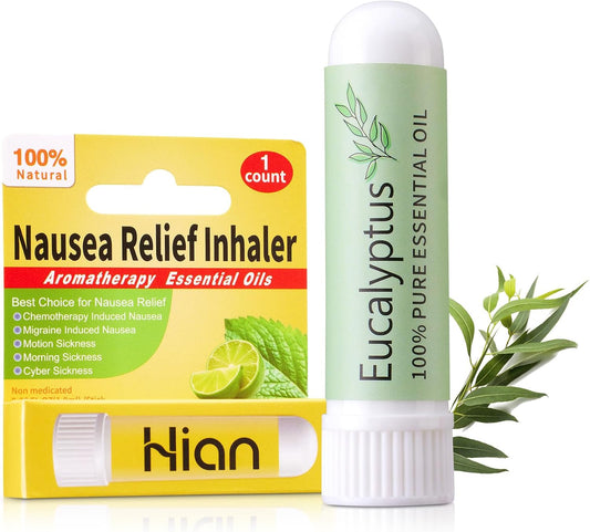 Hion Nausea Relief Inhaler-Eucalyptus, 100% Natural Essential Oils Inhalers
