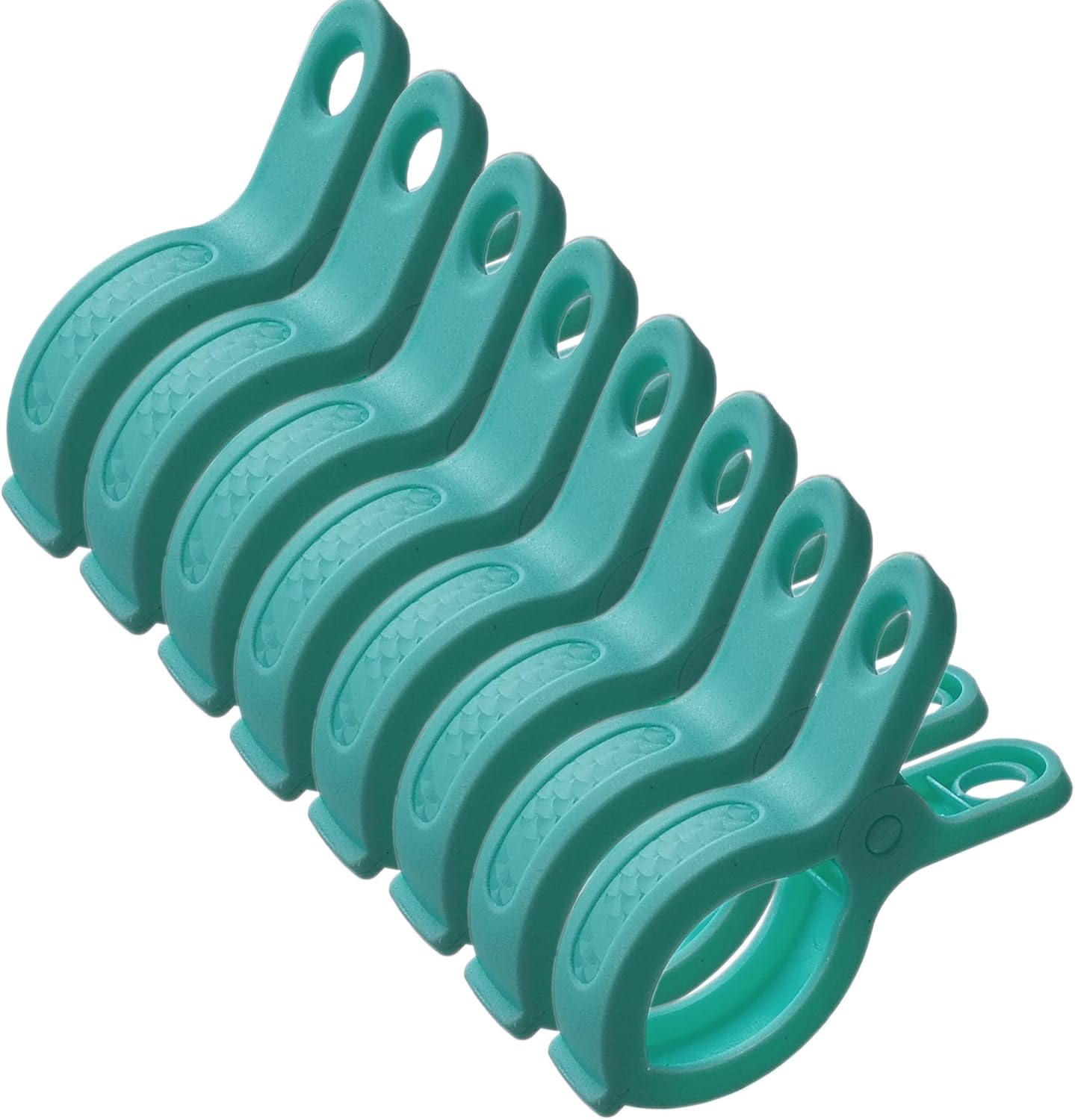 Plastic Clothes Pins Spring Clips Heavy Duty Laundry Clothespins Beach Towel Clips Clothes Pins Air-Drying Clothing Pin ,Set of 8 (Green)