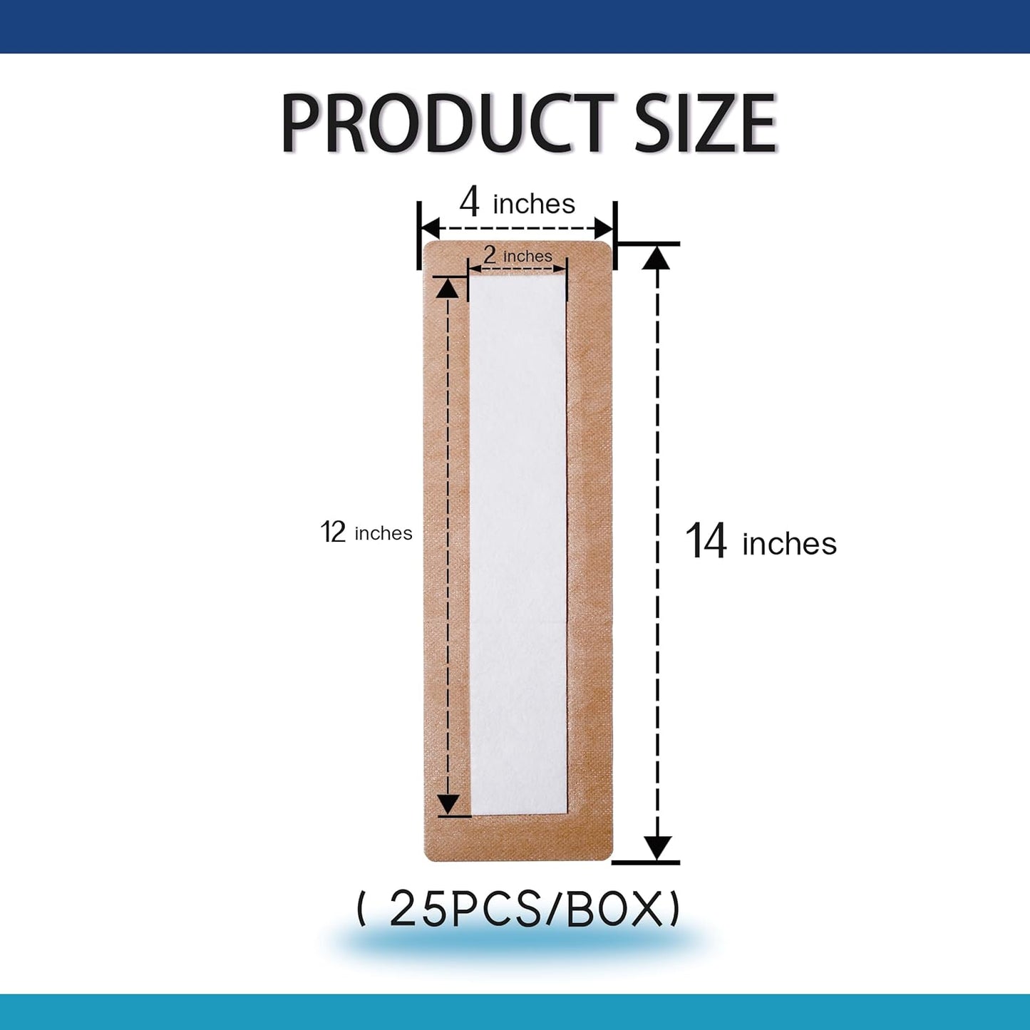 4"X14" 25 PCS Extra Large Sterile Nude Island Dressing Bandage for Wound - Self-Adhesive Boarded Gauze Pads - Latex Free - Medical Grade (Nude, 4"X14"-25PCS)