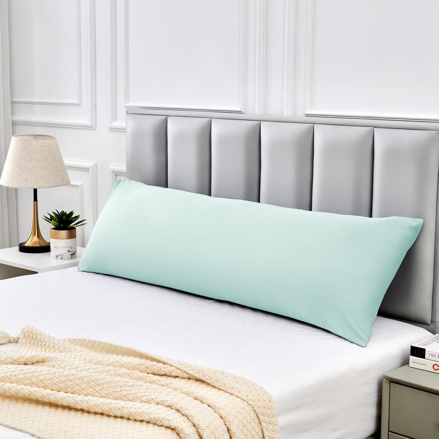 Warmstar Cotton Body Pillow Cover 1 Pack, 600 Thread Count Body Pillow case 20"x54", Long Body Pillow Case Cover Soft Breathable with Envelope Closure,Lagoon