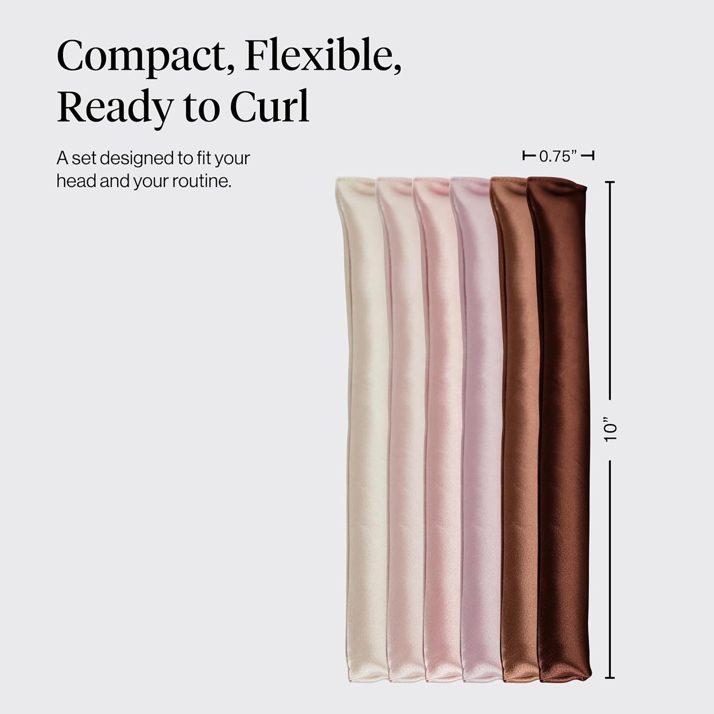 Kitsch Satin Heatless Hair Curlers – No Heat Hair Curlers to Sleep In for Overnight Curls – Soft Heatless Curling Rods for Women with Short & Long Hair - Alternative to Heat Styling – 6 pcs, Rosewood