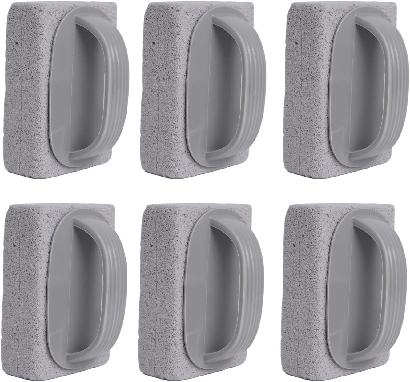 6Pcs Pumice Stone for Cleaning, Pumice Stone for Pool Tile Cleaning Pumice Stone Cleaner Brush with Handle, Pumice Cleaning Stones Scouring Stick Hard Water for Bathtubs Grills Swimming Pools