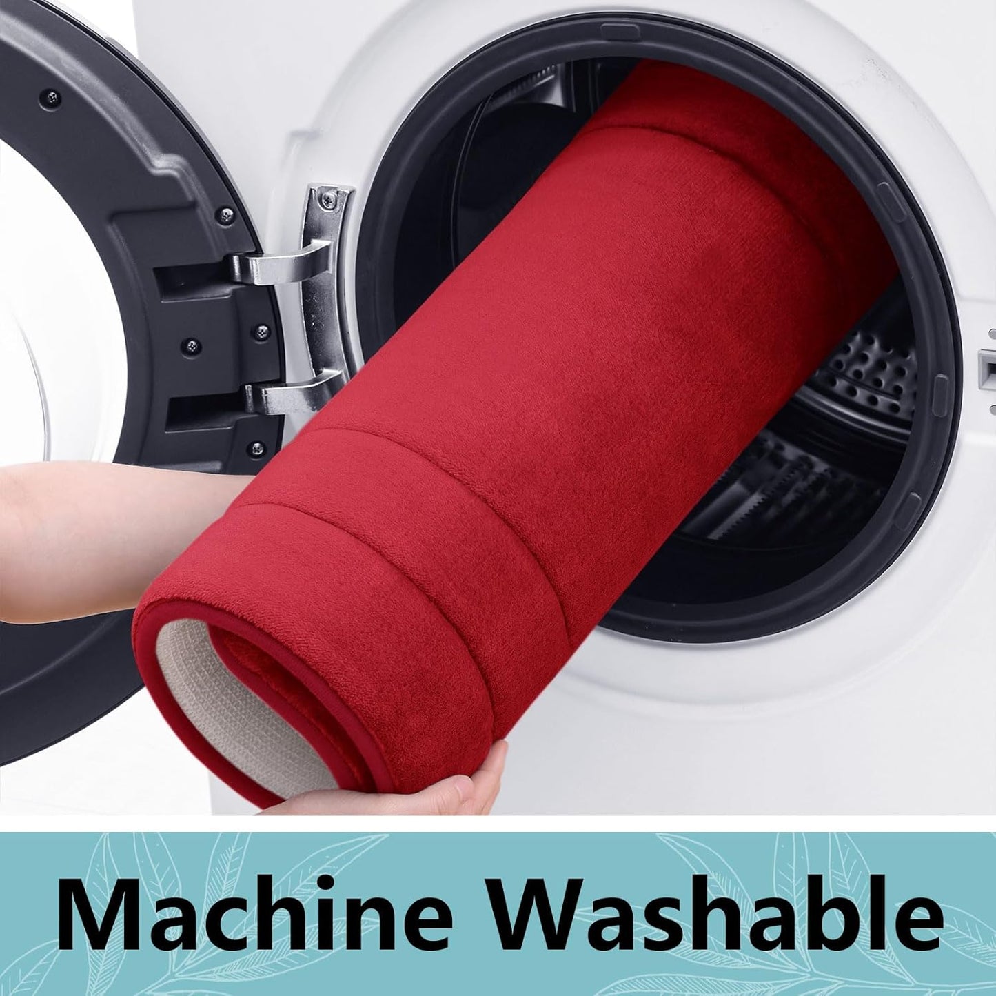 Arotive Memory Foam Bathroom Rug Mat 54x24, Ultra Soft and Absorbent Bath Mat, Machine Wash Dry, Comfortable Bath Rug Carpet for Bathroom Floor, Tub and Shower, Red