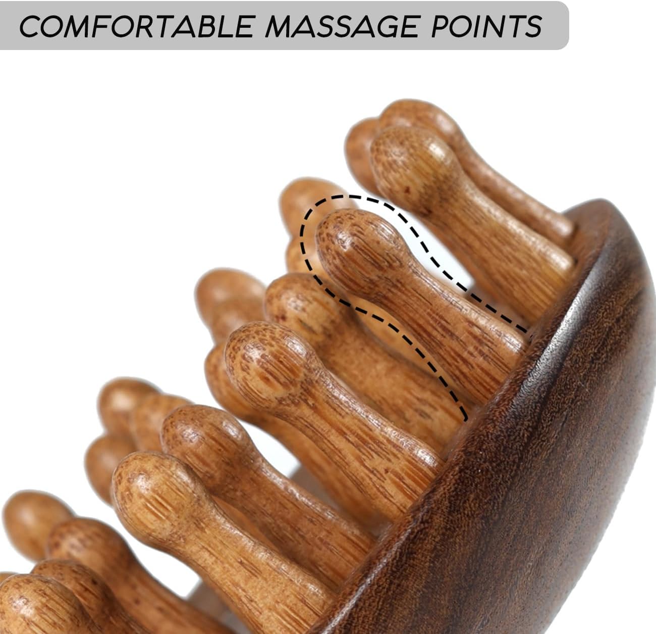 Wooden Comb for Head Scalp Massager Hair Growth, 100% Sandalwood Handmade Hair Comb for Women Men Tension Relief Promote Lymphatic Circulation