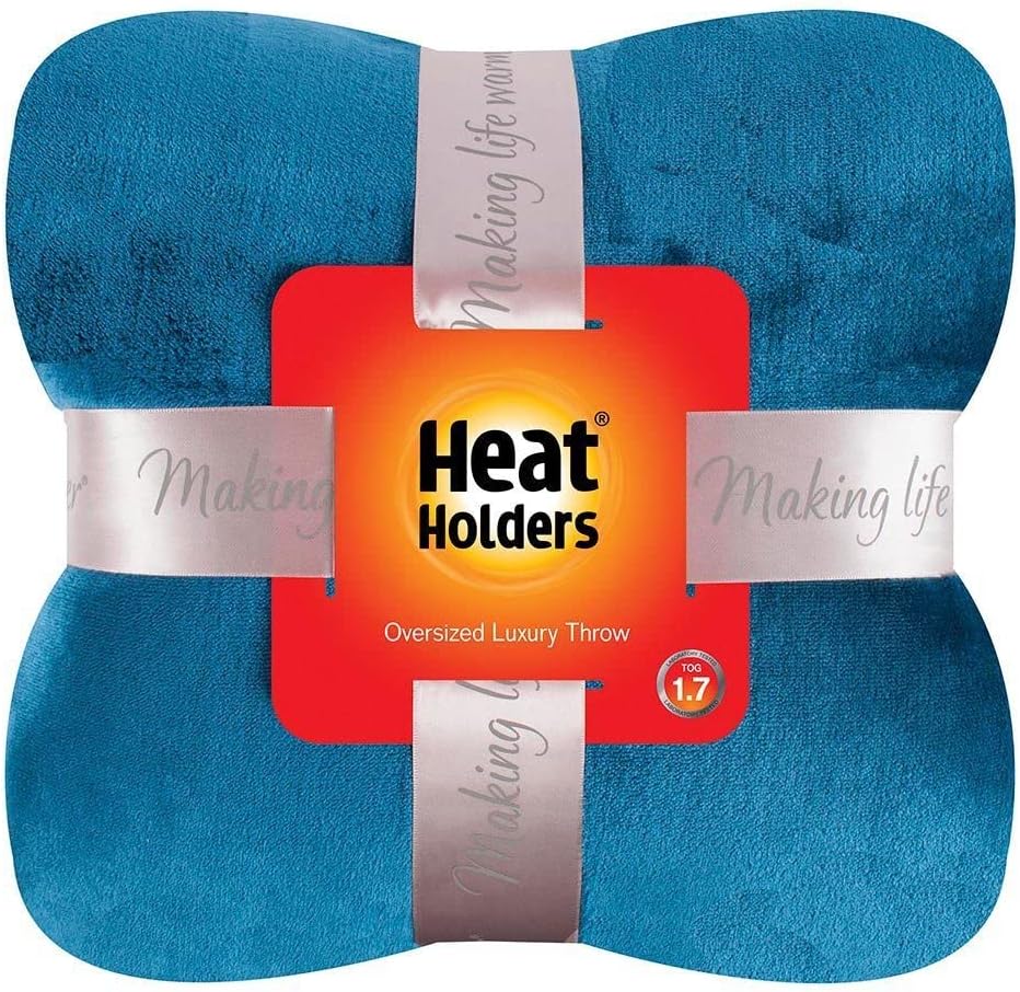 Heat Holders Fleece Throw Blanket for Couch - 300GSM Plush Super Soft Throw Blanket for Bed, Sofa, car & travel - Extra Large Cozy Blankets , Warm Thick Fuzzy, All Season - 50" X 70" - Navy