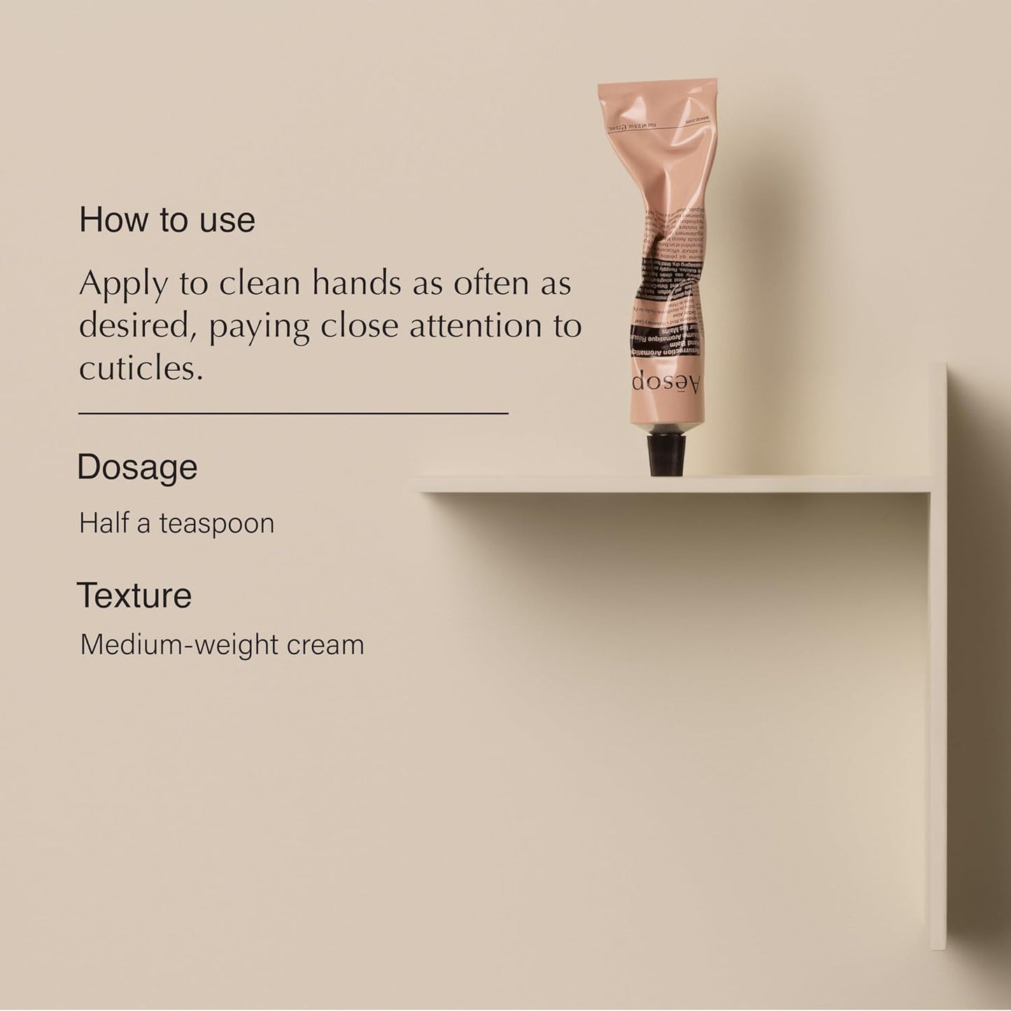 Aesop Resurrection Aromatique Travel Size Hand Balm | Lotion with Sweet Almond and Macadamia Nut to Nourish Dry Hands | 2.4 oz / 75mL